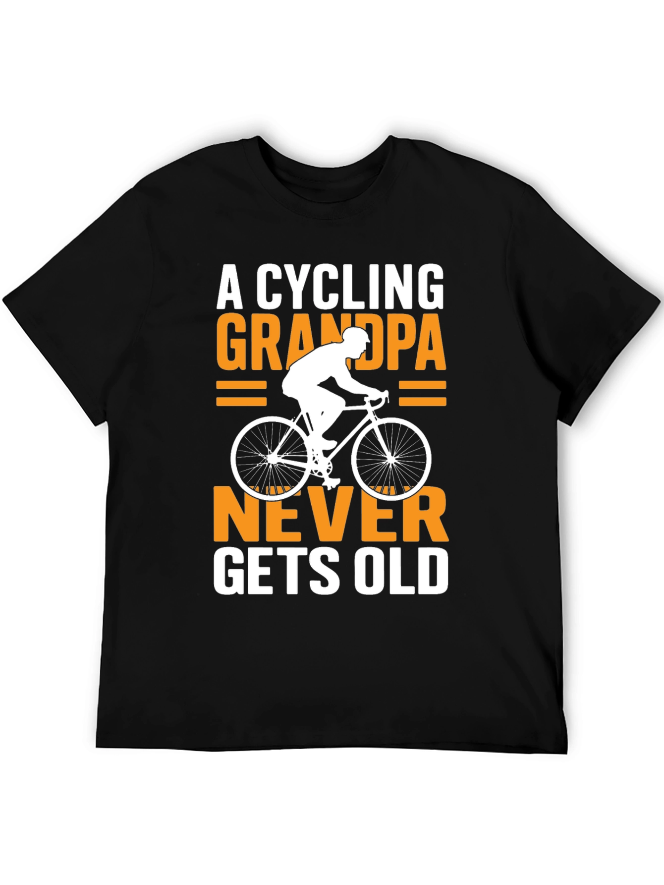 Black Cycling Grandpa T-Shirt - Never Gets Old! view 5