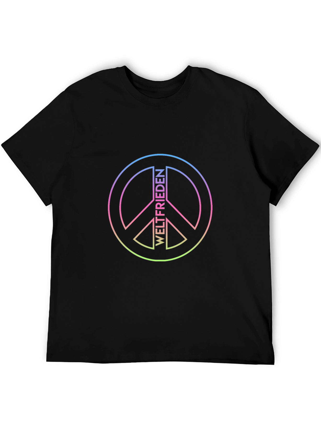 Black World Peace Sign Graphic T-Shirt view 5