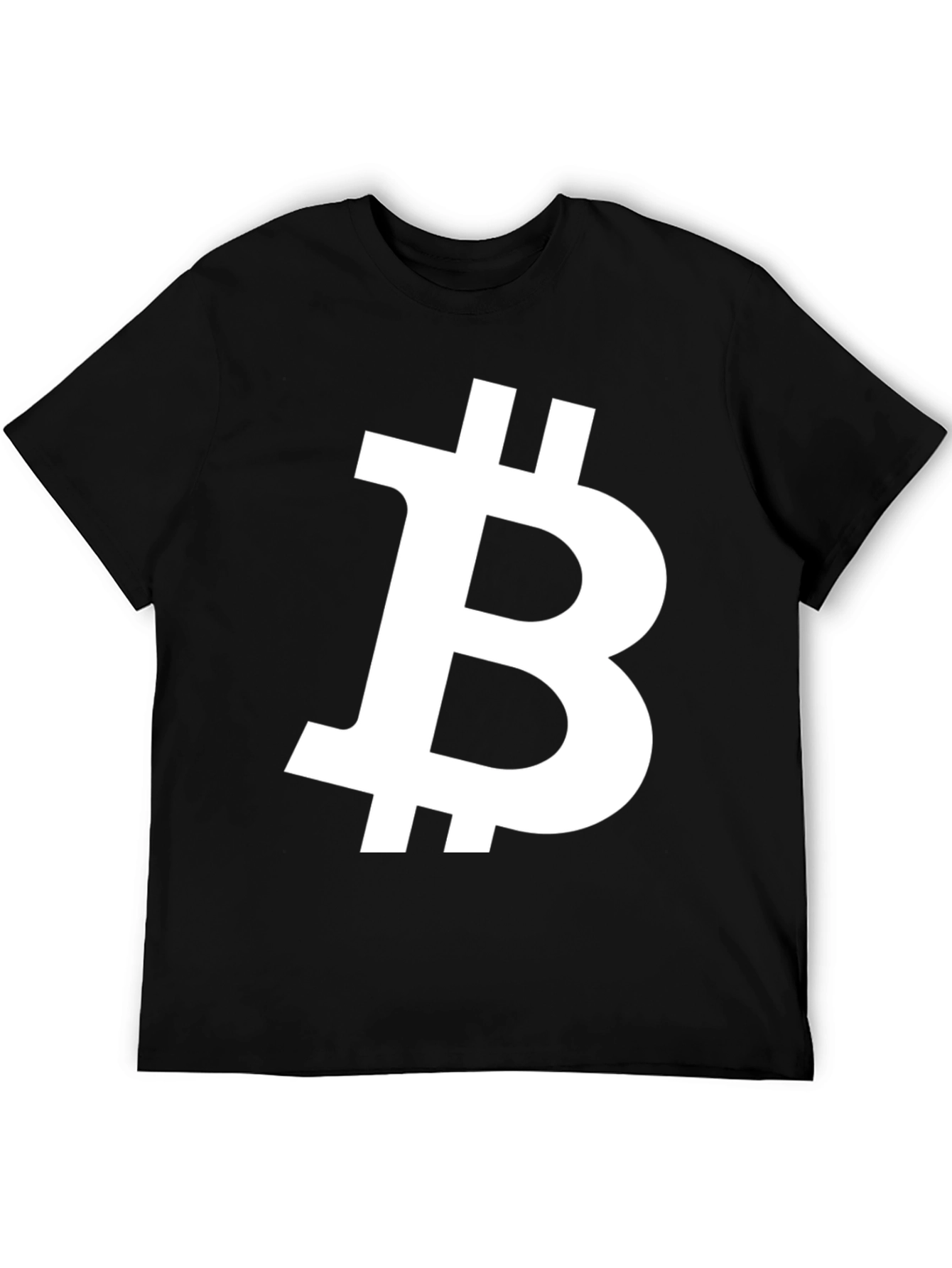 Black Bitcoin Symbol Black T-Shirt view 5