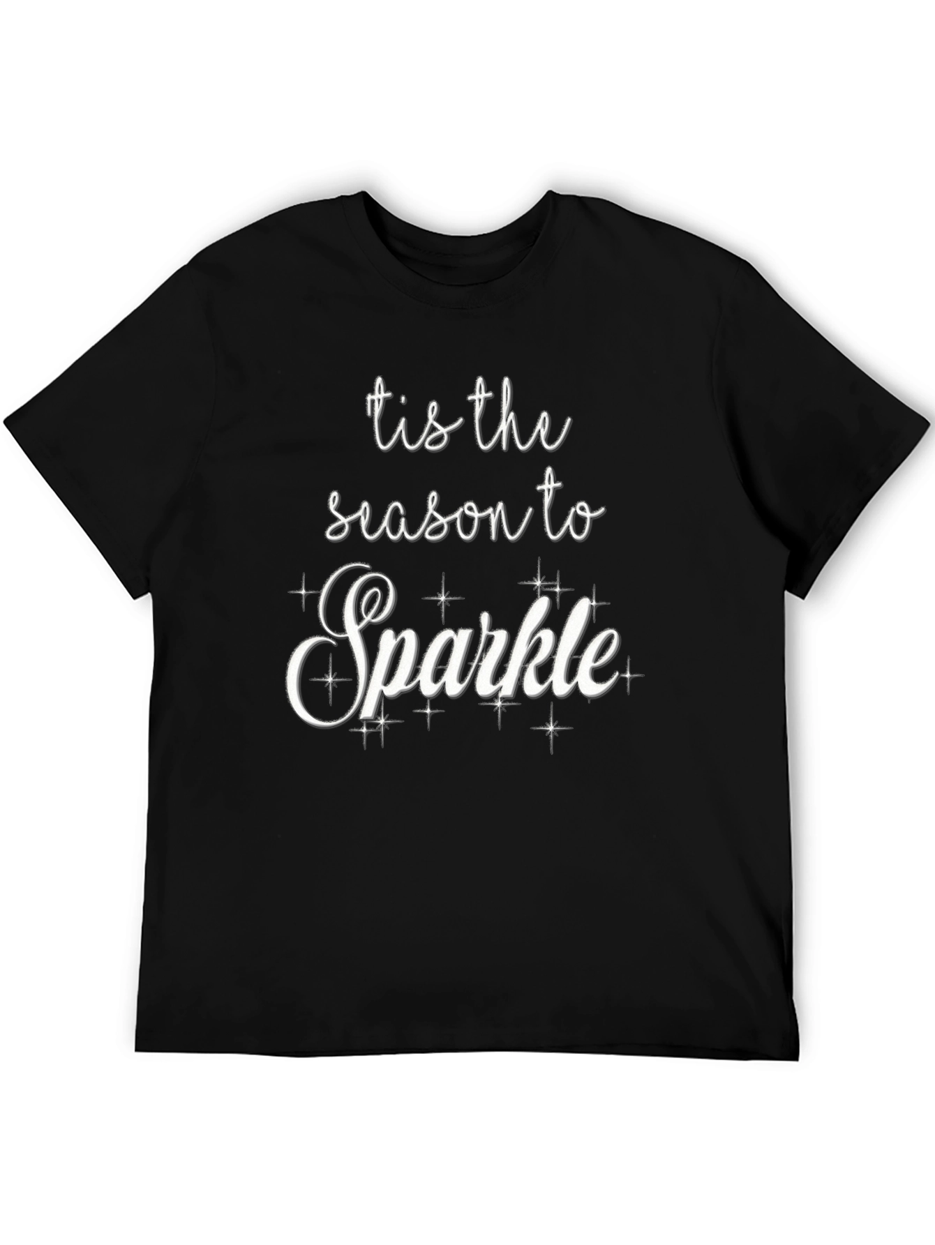Black Tis the Season to Sparkle Black T-Shirt view 5