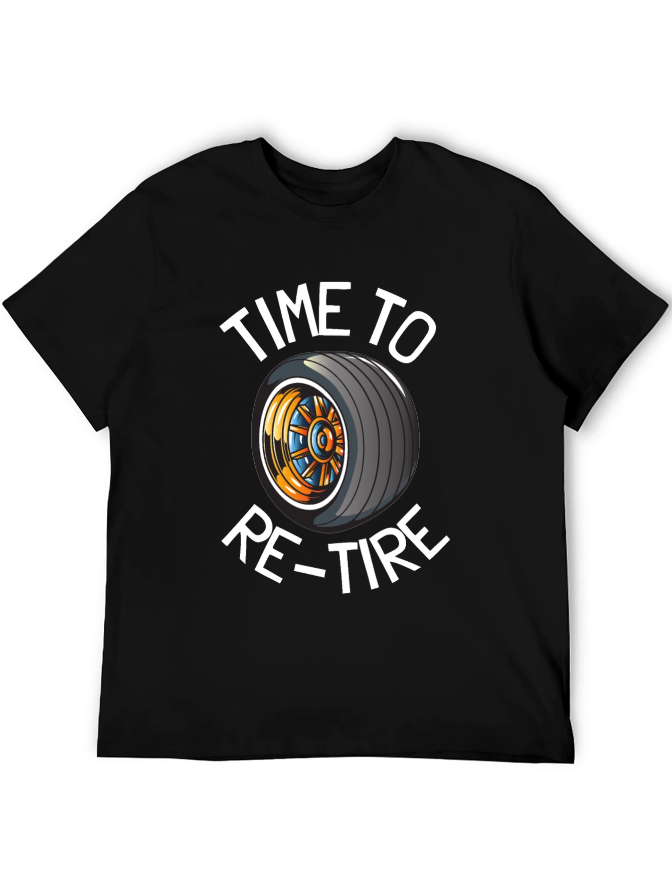 Black Time to Re-tire Black T-Shirt view 5