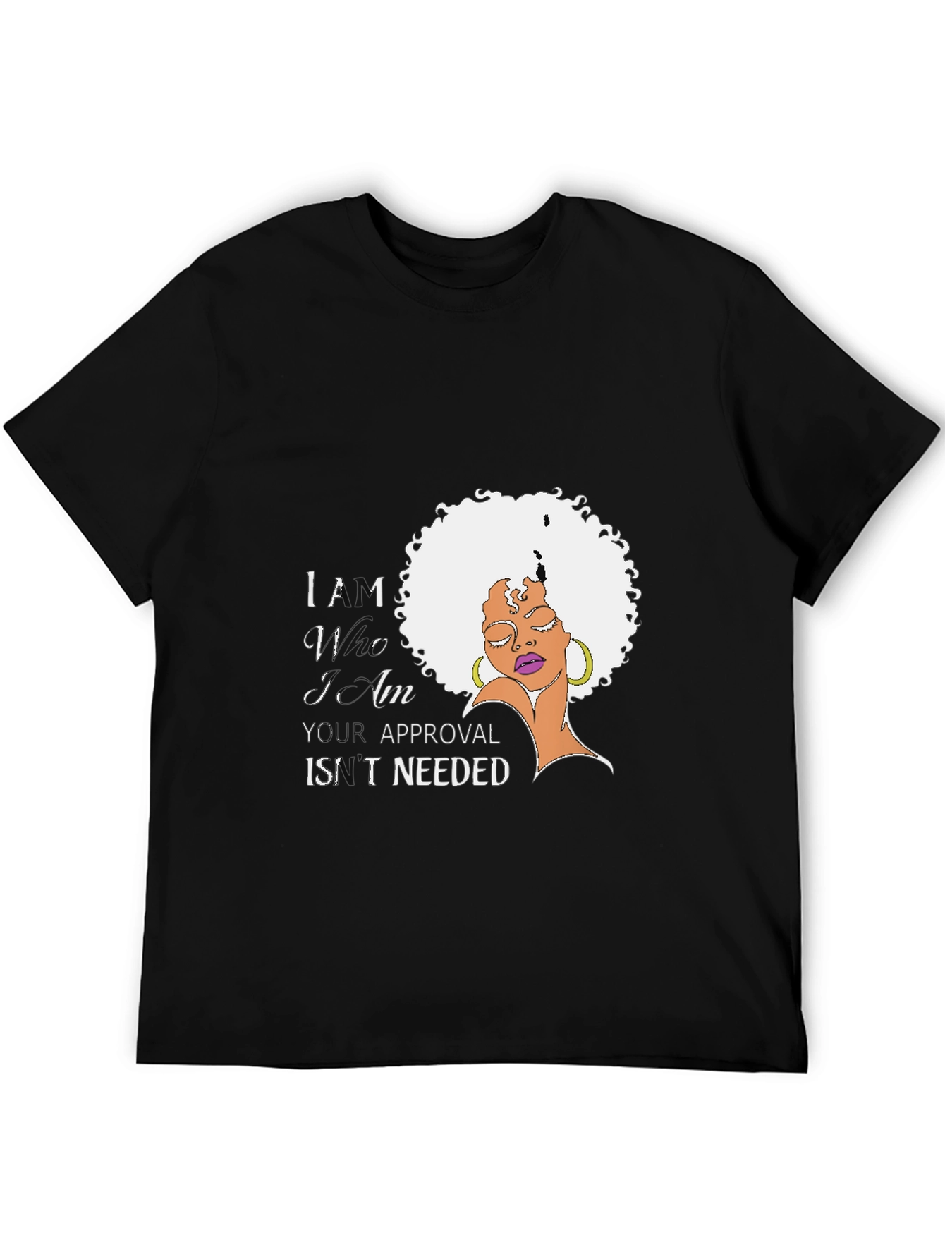 Black Confidence Black T-Shirt - Afro Woman Empowerment view 5