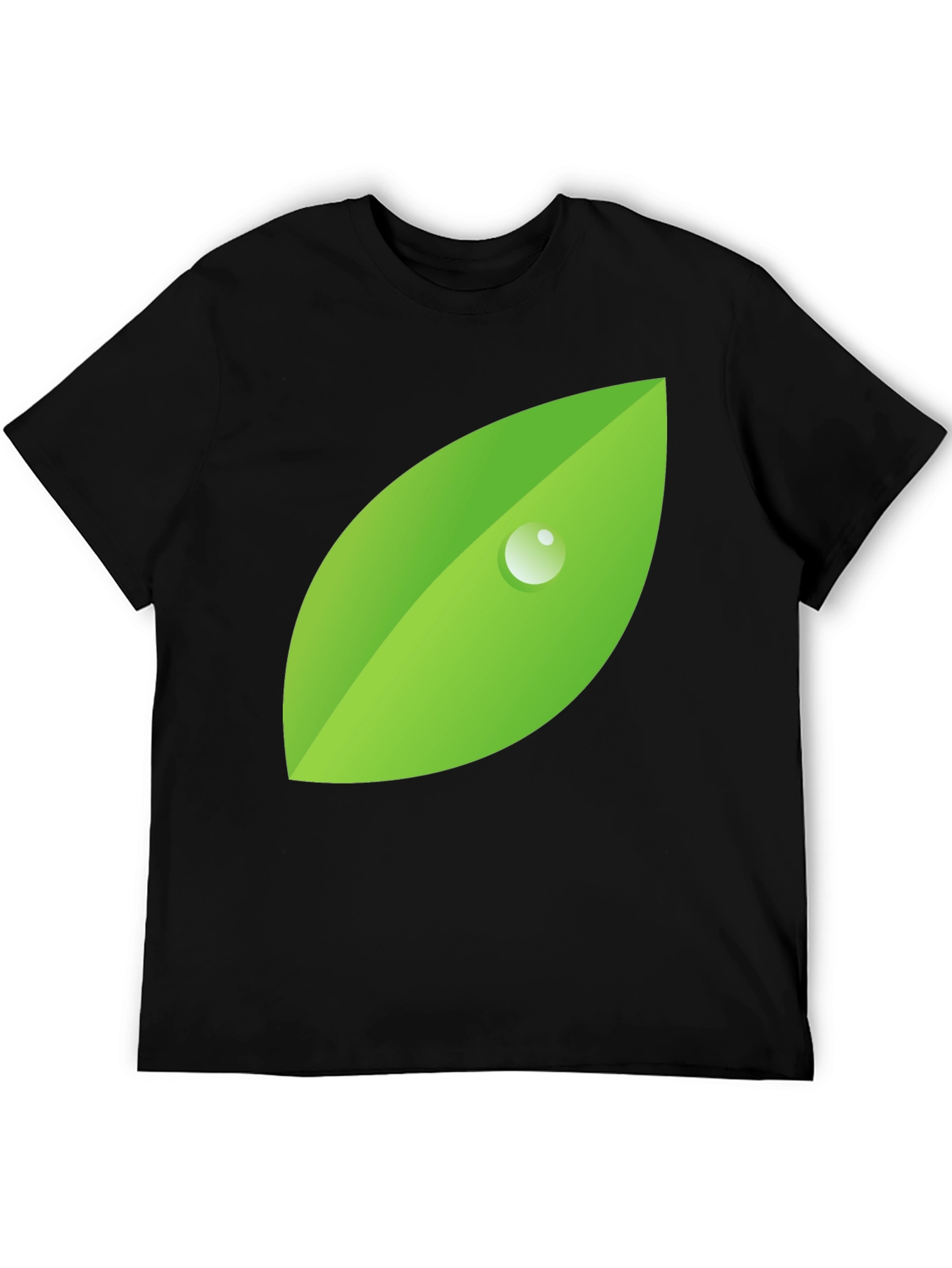 Nature's Drop Tee - Black, Leaf Graphic - 5