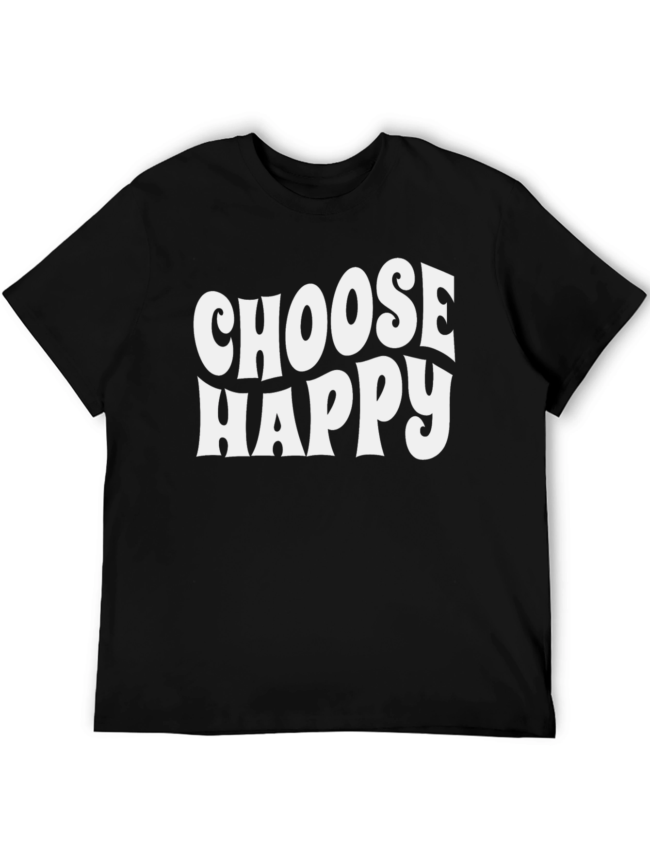 Black Choose Happy Graphic Tee - Trendy Black Shirt view 5