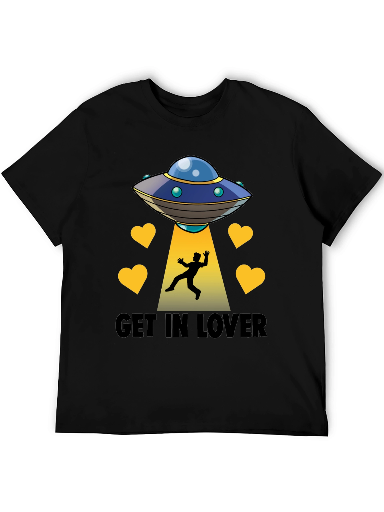 Black Get In Lover UFO Abduction Graphic Tee view 5