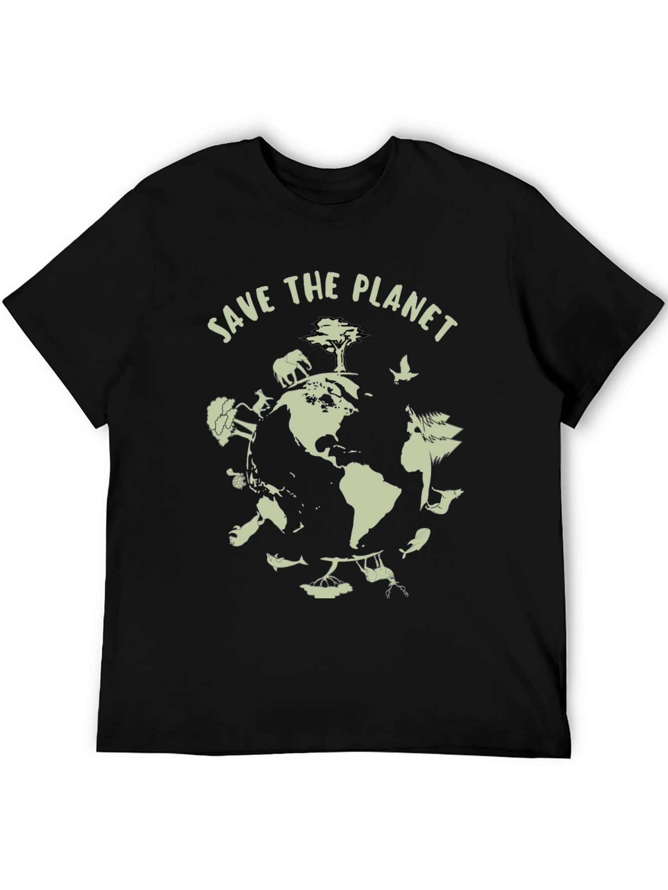 Black Save the Planet Graphic T-Shirt view 5