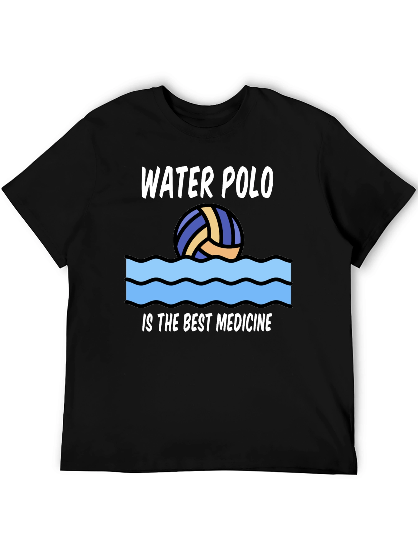 Black Water Polo Best Medicine Graphic T-Shirt view 5