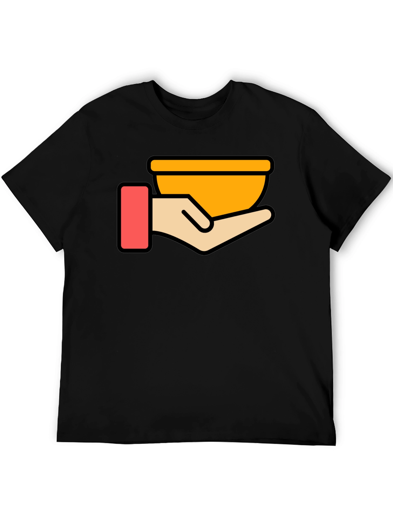 Black Hand Holding Bowl Graphic T-Shirt - Black view 5