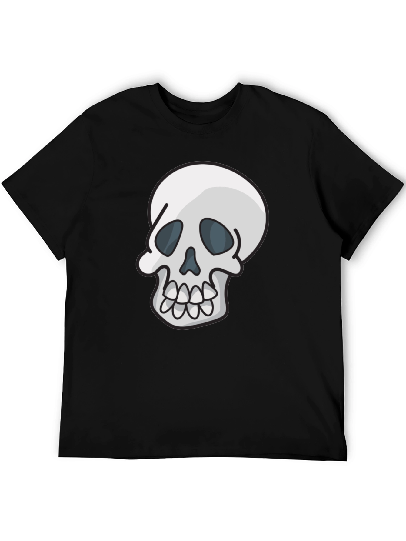 Black Skull Graphic Tee - Casual Black T-Shirt view 5