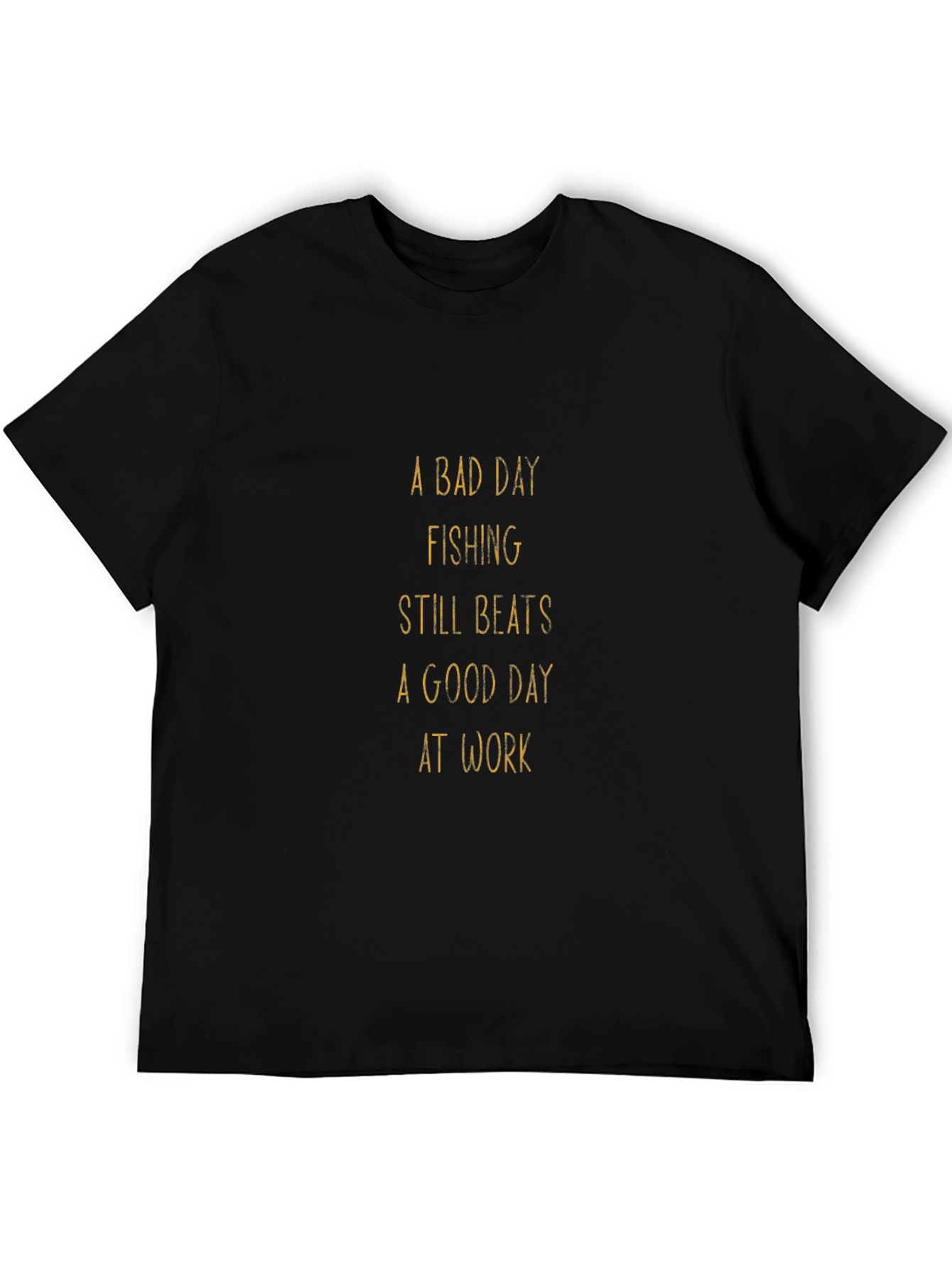 Black Fishing Beats Work T-Shirt - Perfect for Anglers! view 5