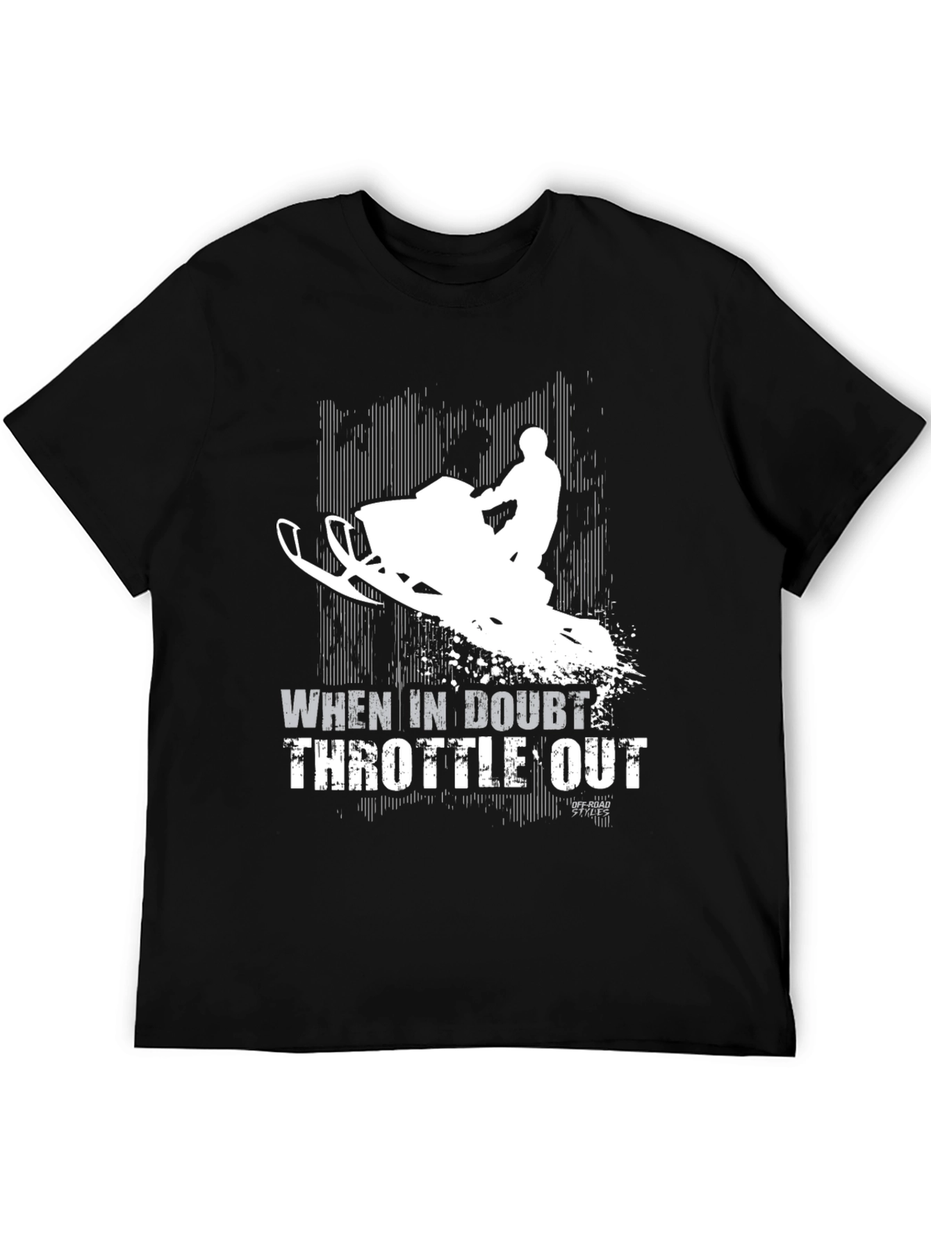 Black When in Doubt Throttle Out Snowmobile Black T-Shirt view 5