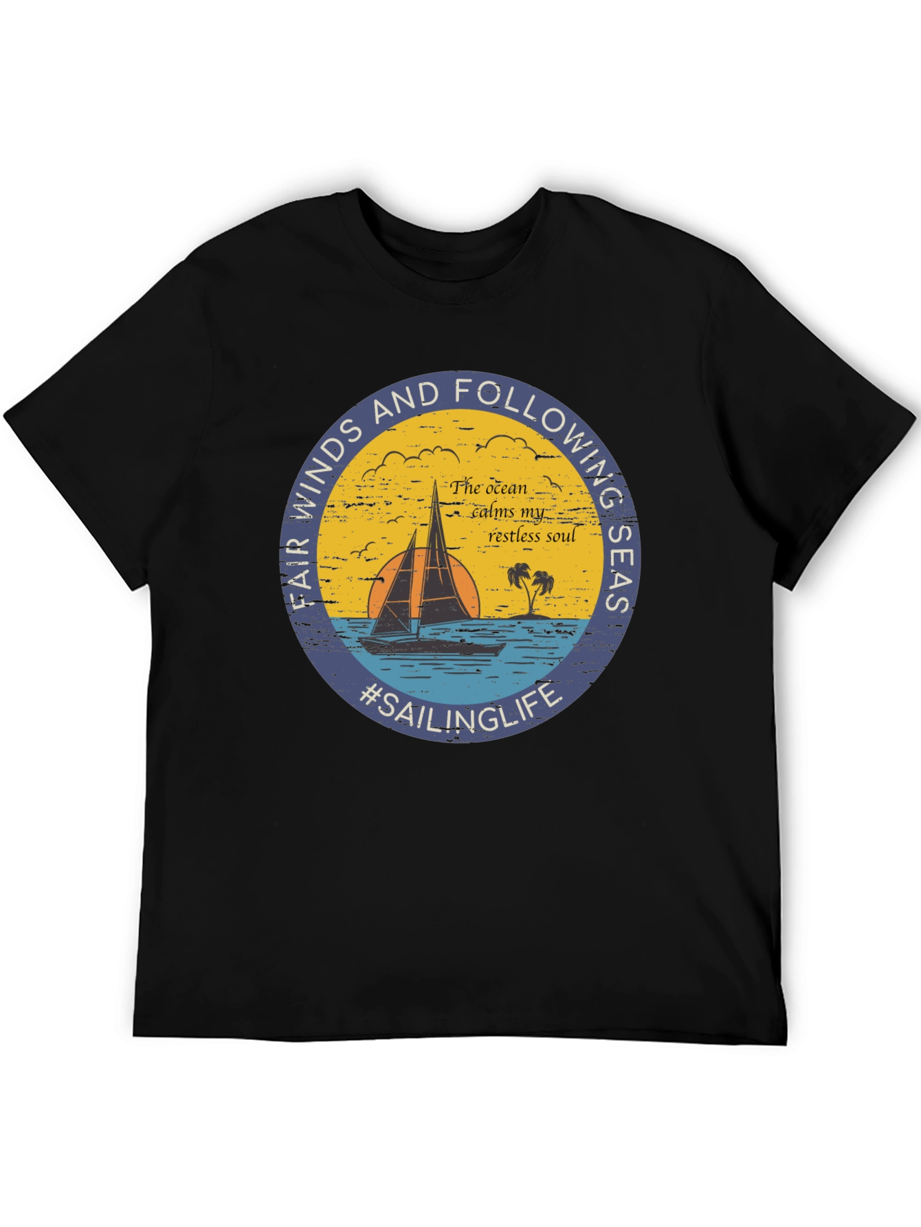 Black Sailing Life Graphic Tee - Fair Winds & Following Seas view 5
