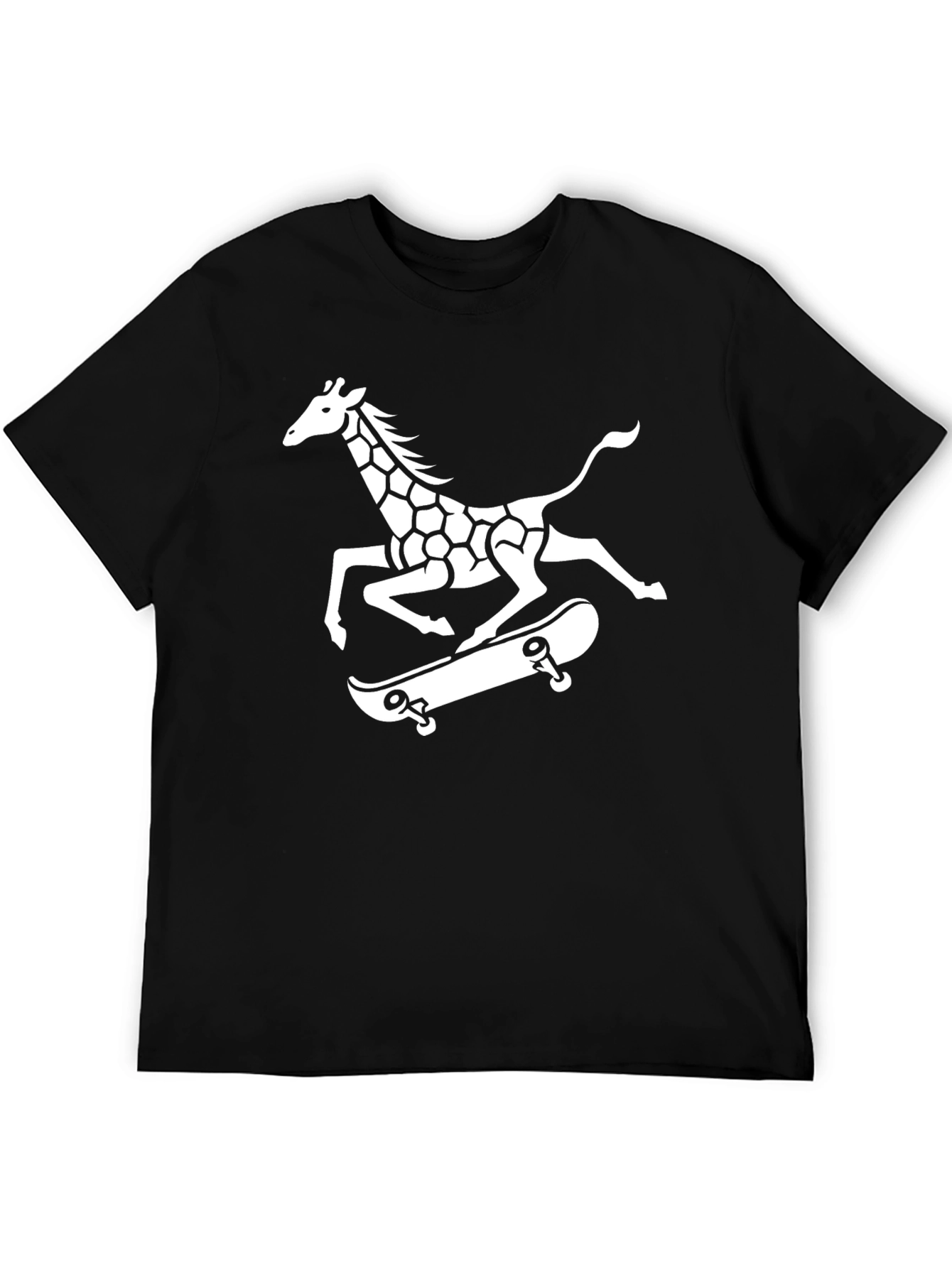 Black Giraffe Skateboarder Graphic Tee view 5