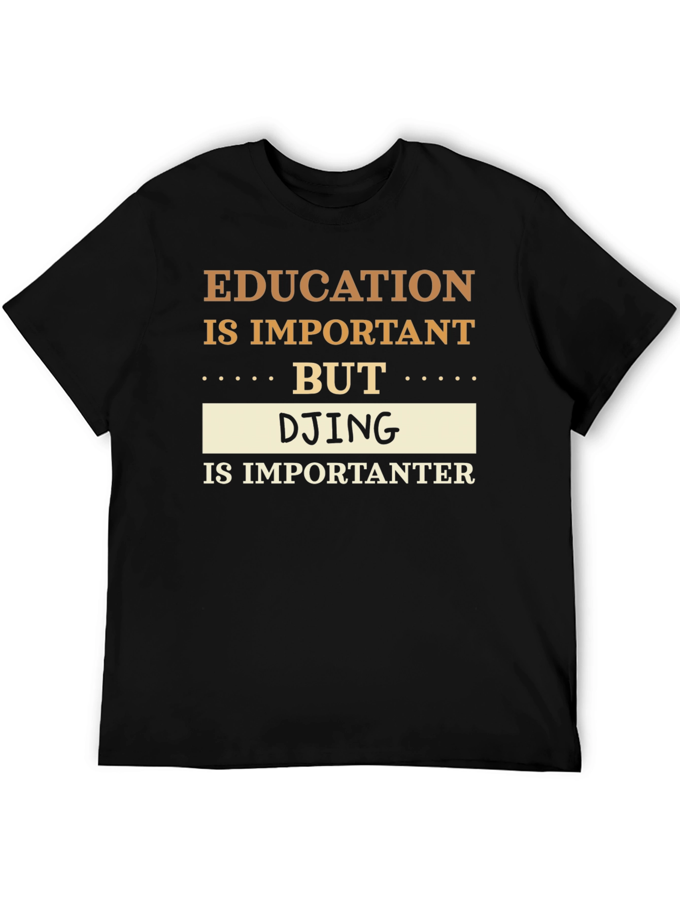 Black Education vs DJing T-Shirt Funny DJ Gift view 5