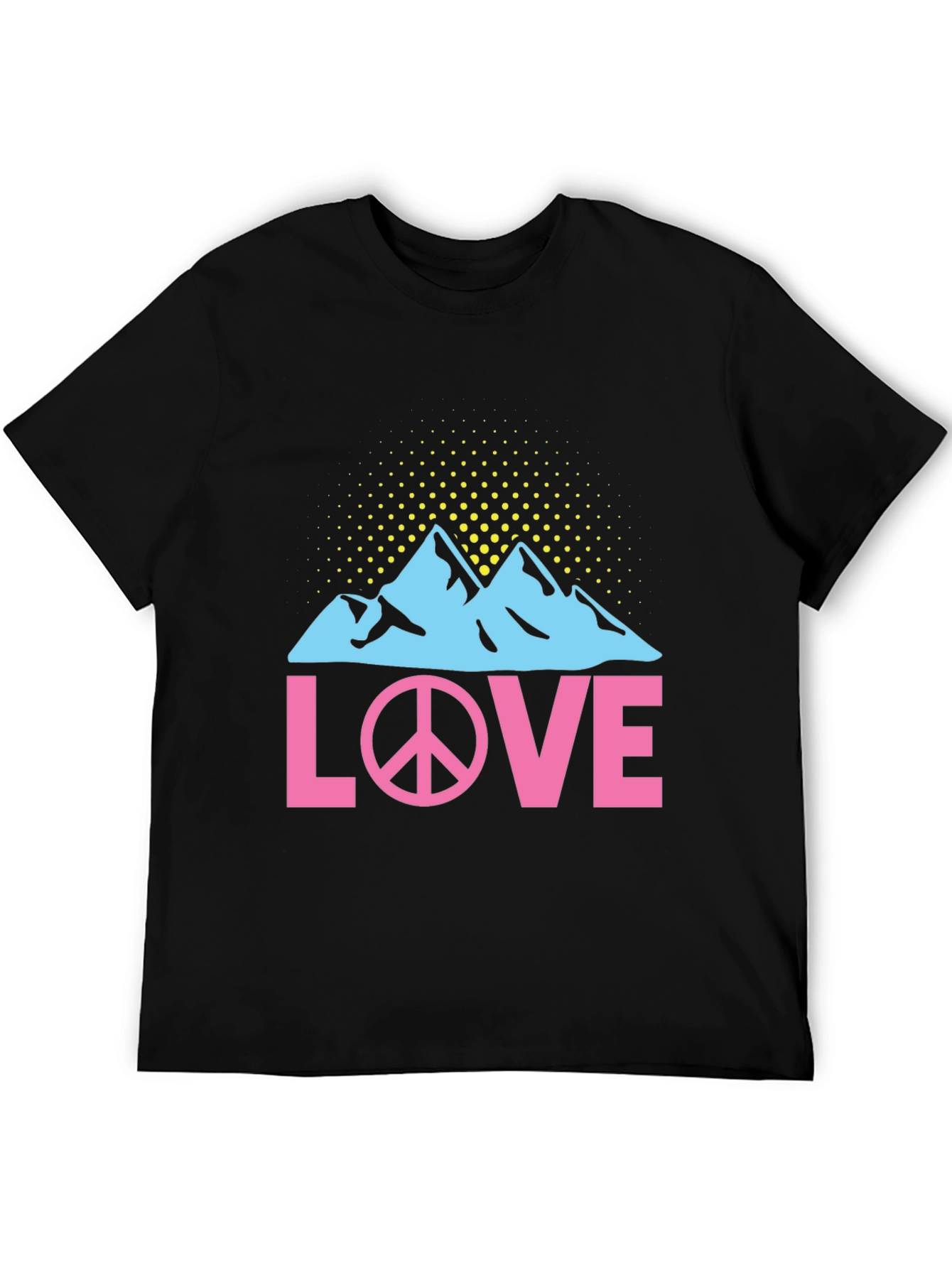 Black Peace Love Mountains Graphic T-Shirt view 5
