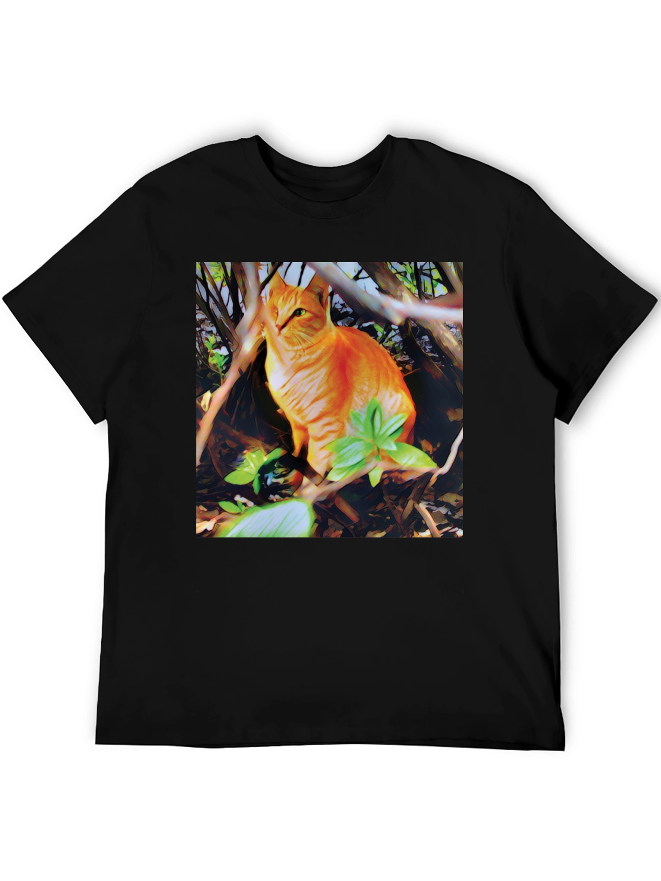Black Ginger Cat T-Shirt: Stylish Graphic Tee for Cat Lovers view 5