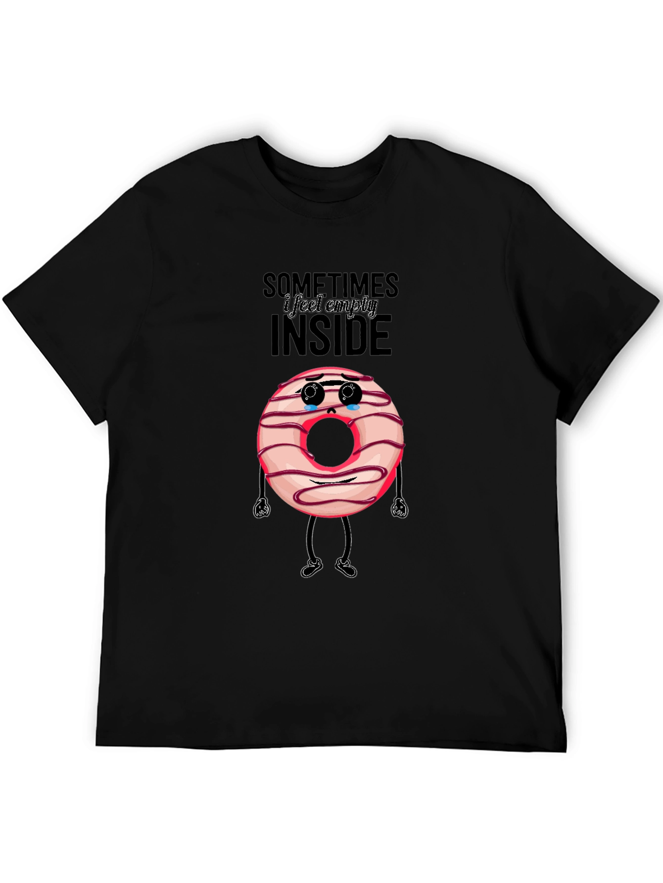 Black Sad Donut T-Shirt: Sometimes I Feel Empty Inside view 5