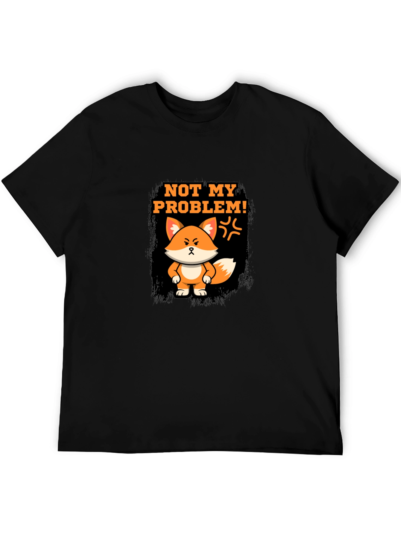 Black Not My Problem Fox Graphic T-Shirt view 5