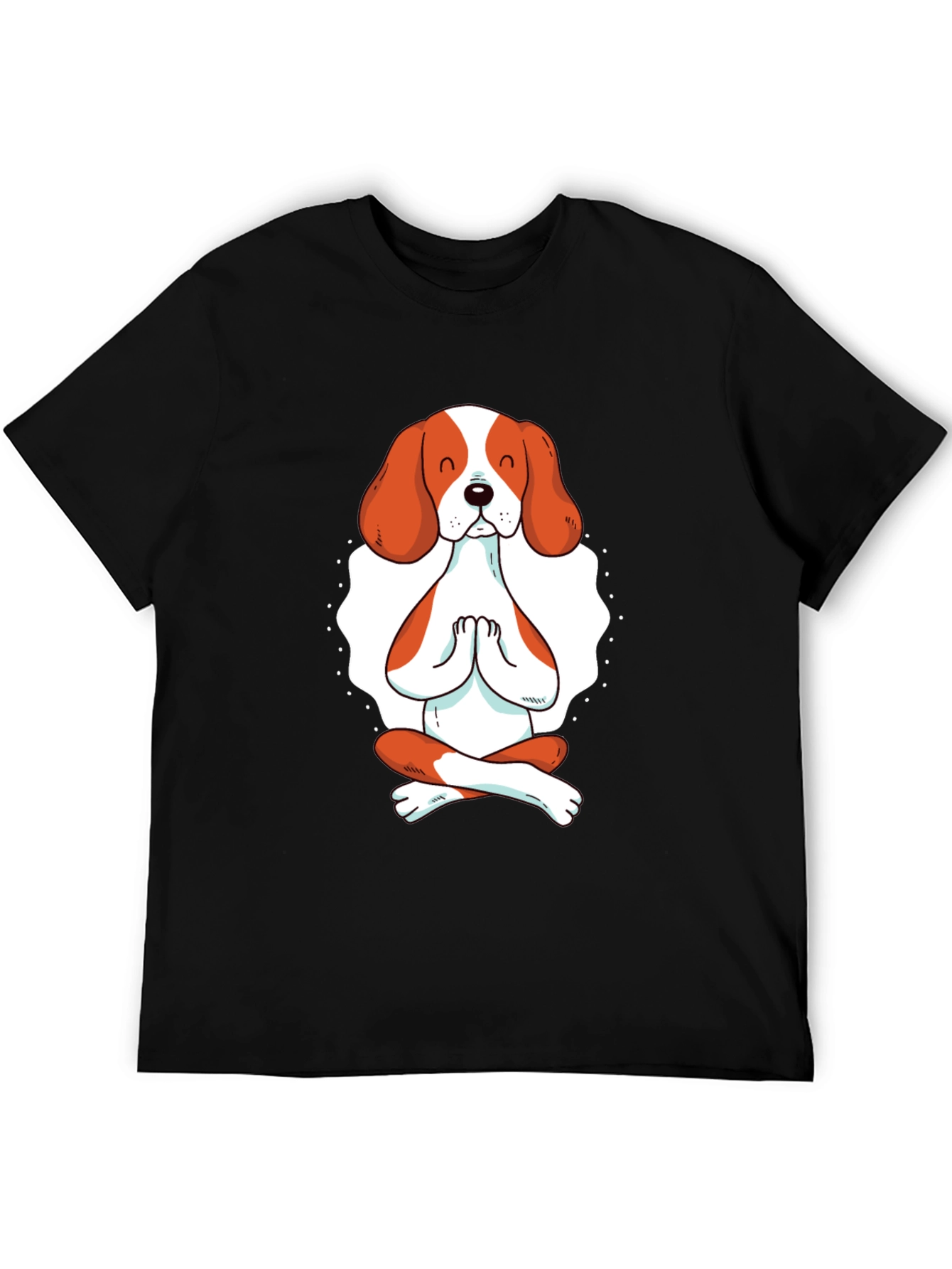 Black Yoga Dog Graphic Tee - Meditating Beagle T-Shirt view 5