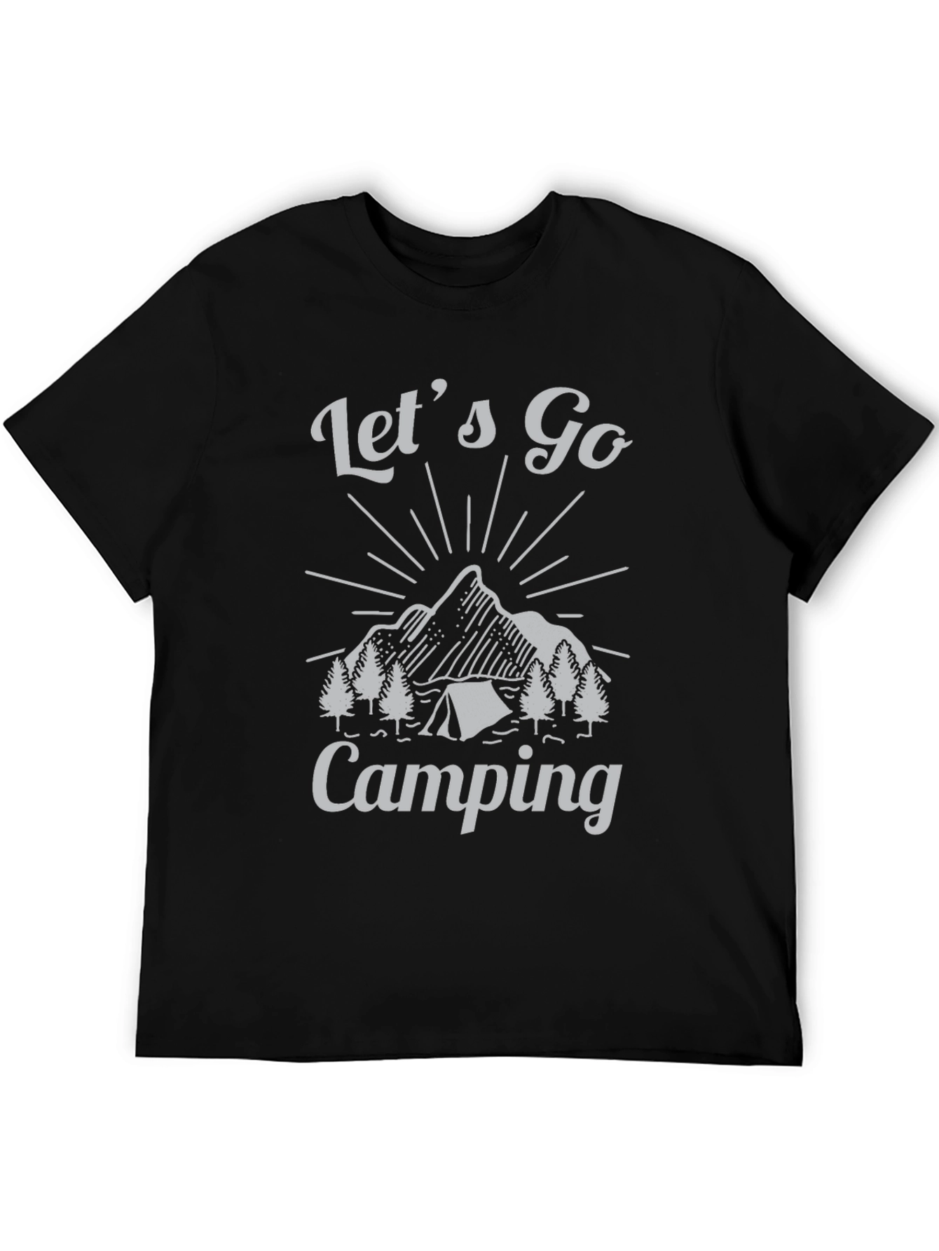 Black Let's Go Camping T-Shirt view 5