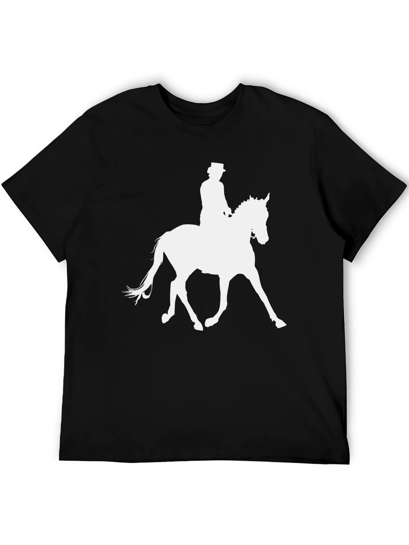 Black Equestrian T-Shirt - Horse Riding Silhouette Tee view 5