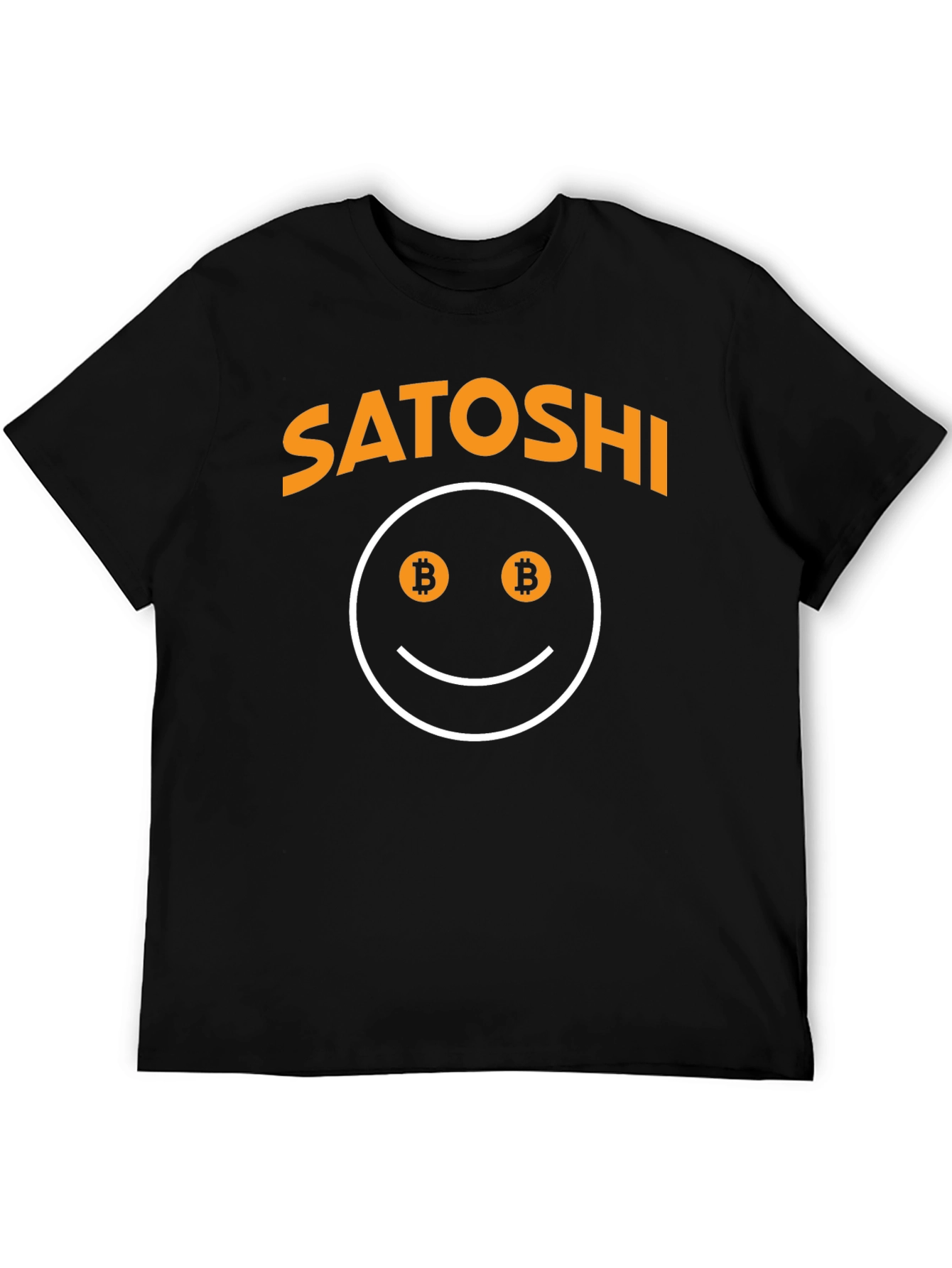 Black Satoshi Bitcoin Smiley Face Graphic Tee view 5