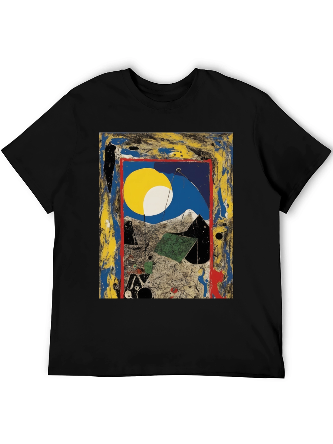 Black Abstract Art Print Tee - Modern Artistic Fashion view 5