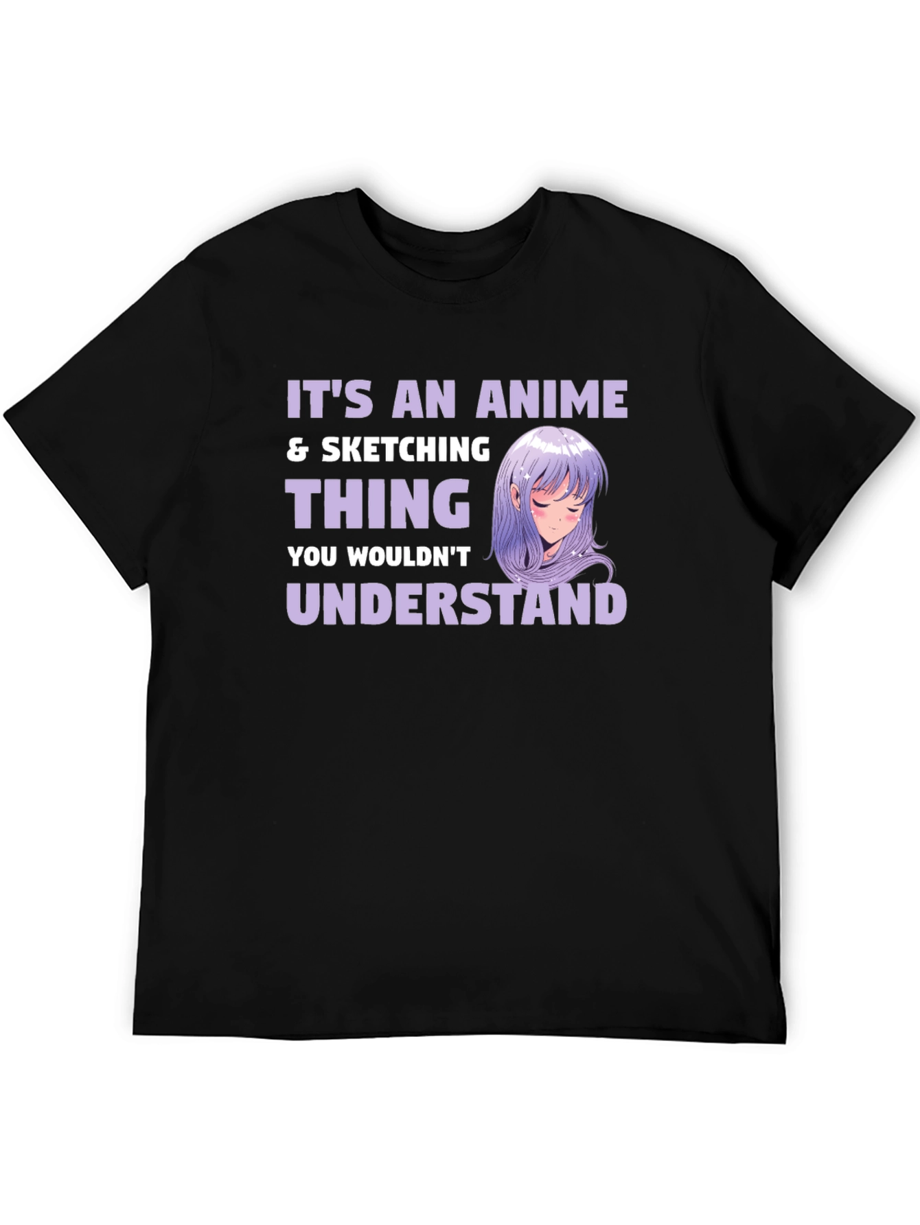 Black Anime & Sketching Thing T-Shirt view 5