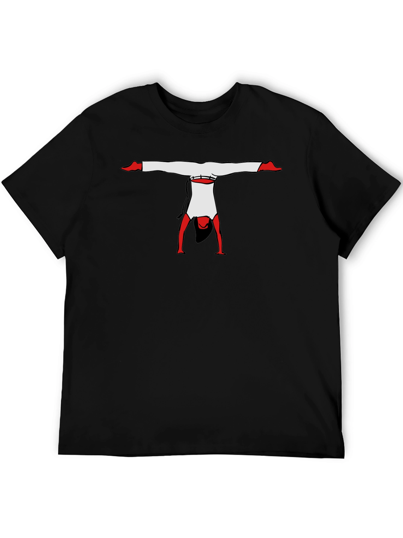 Black Cool Handstand Graphic Tee - Unique Black T-Shirt view 5