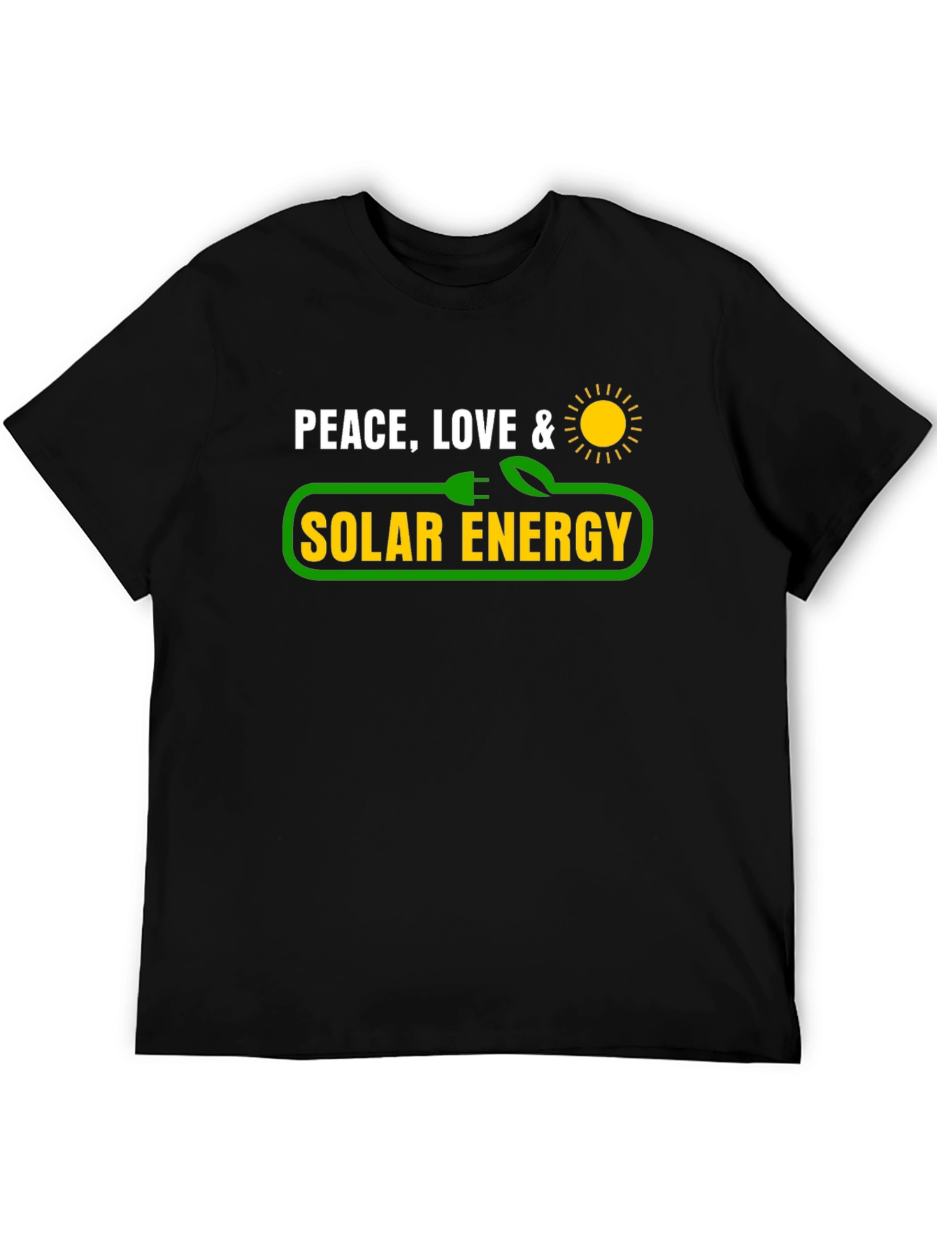 Black Peace Love & Solar Energy Graphic T-Shirt view 5