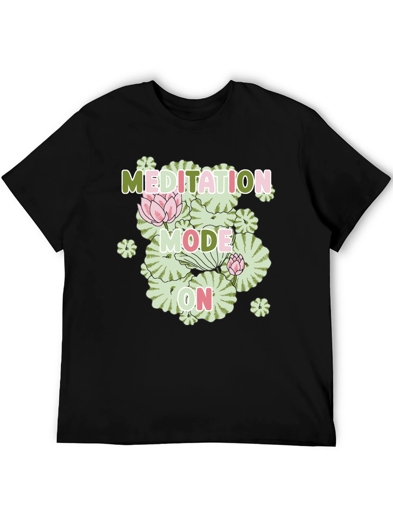 Black Meditation Mode On Graphic Tee view 5