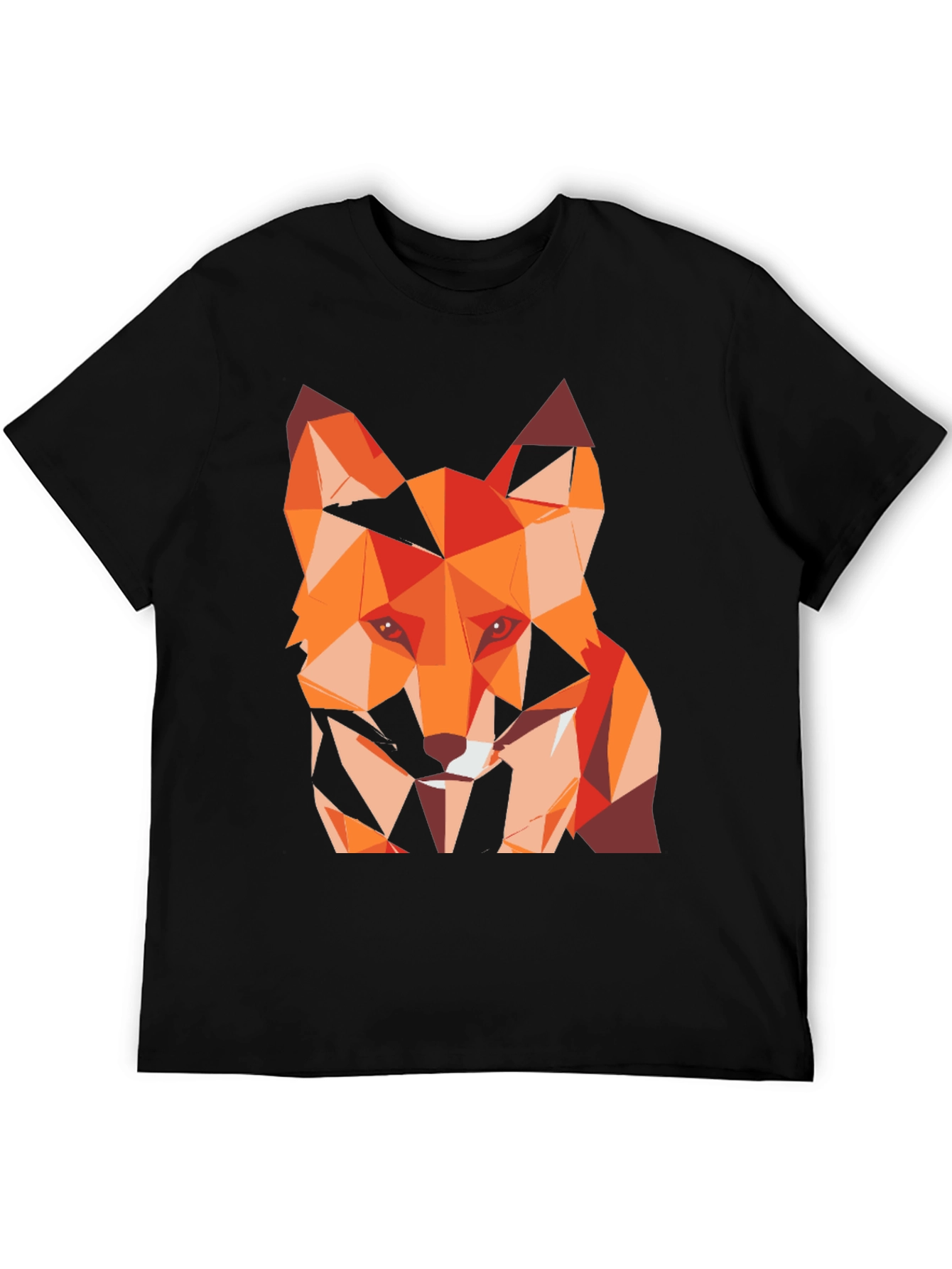 Black Geometric Fox Graphic Tee - Stylish Men's T-Shirt view 5