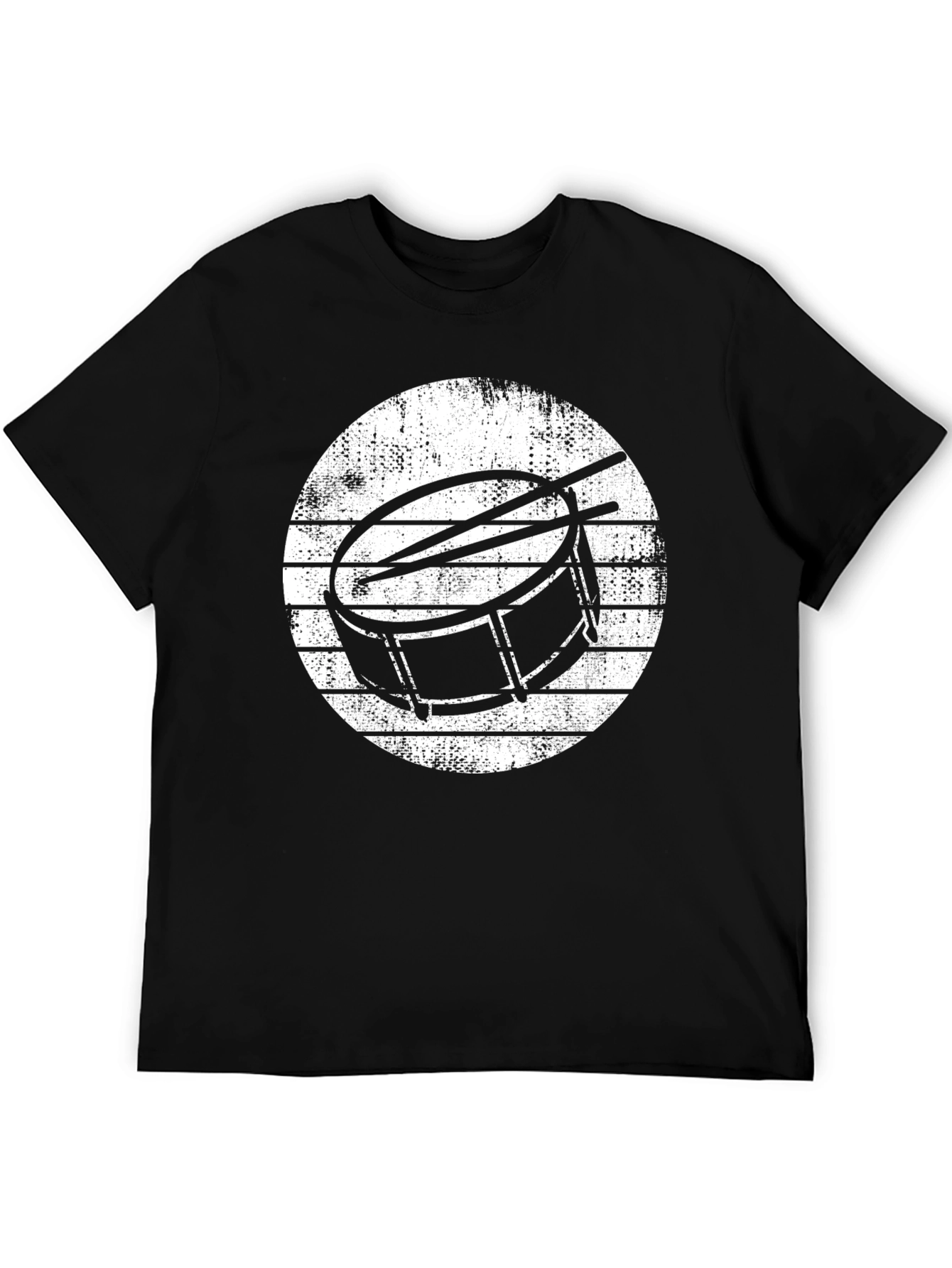 Black Drum Kit Graphic Tee - Black Cotton T-Shirt view 5