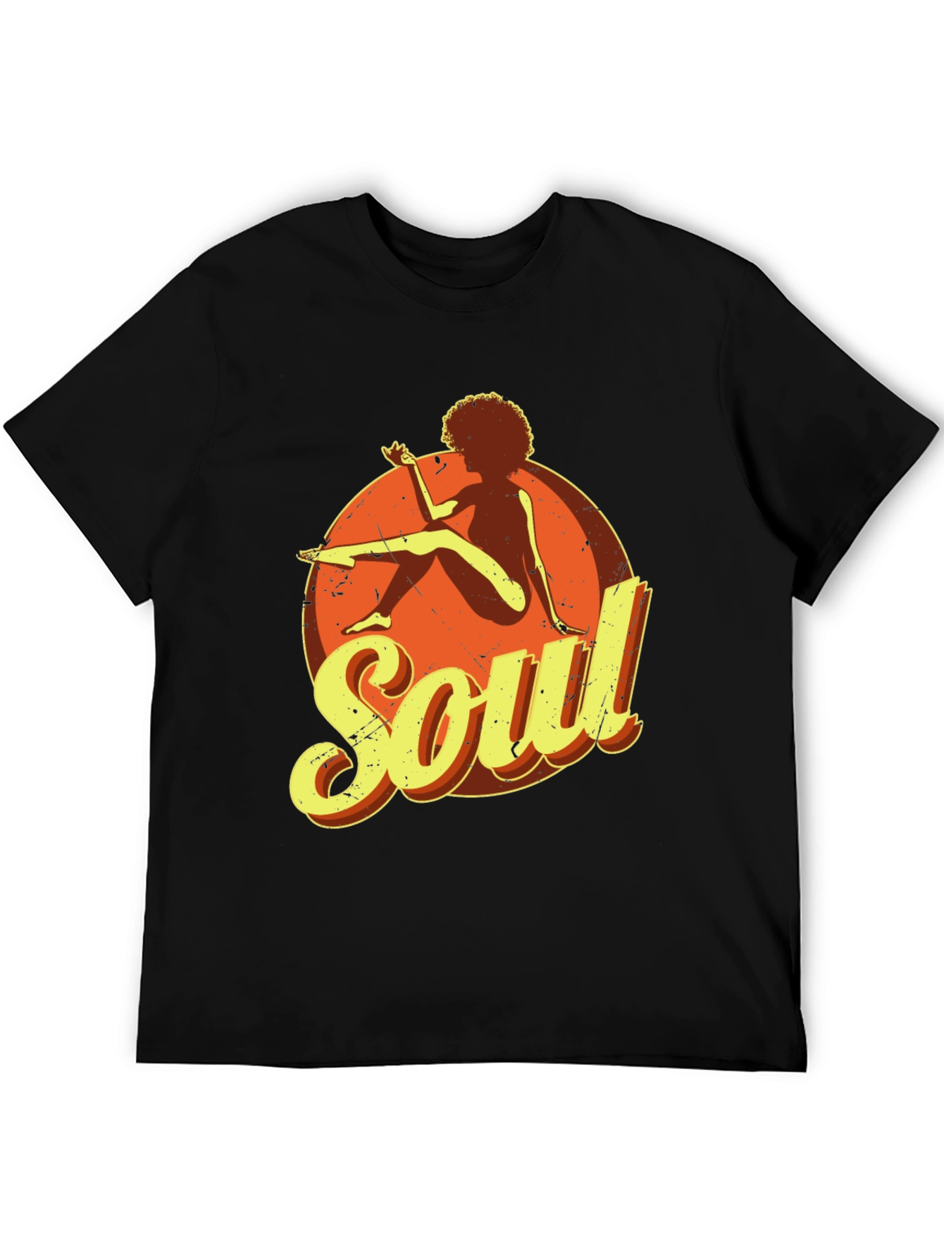 Black Soul Graphic T-Shirt - Retro Style Black Tee view 5