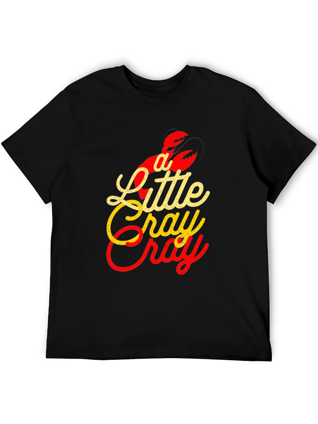 Black A Little Cray Funny Lobster Graphic T-Shirt view 5
