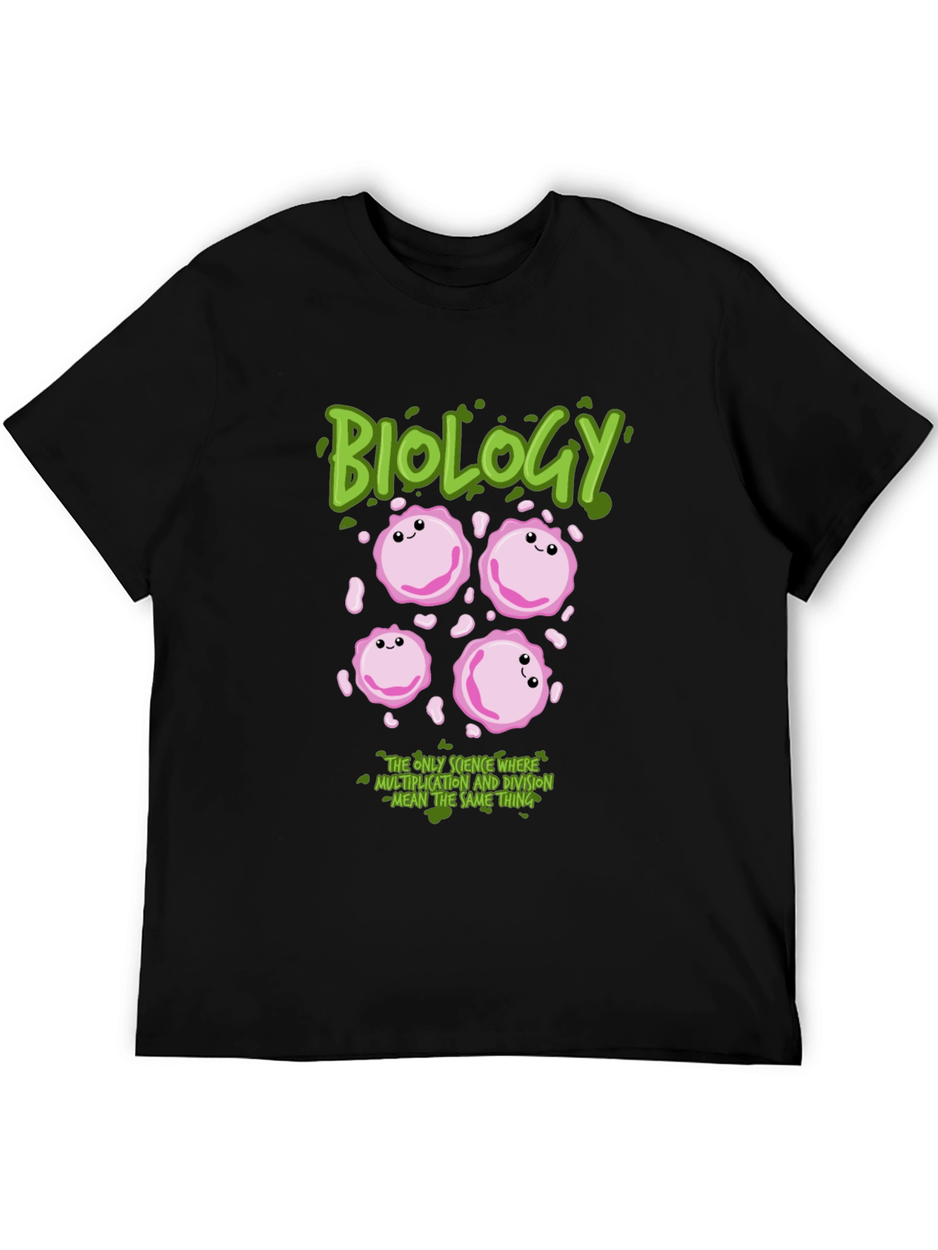 Black Biology Cell Division T-Shirt: Funny Science Tee view 5