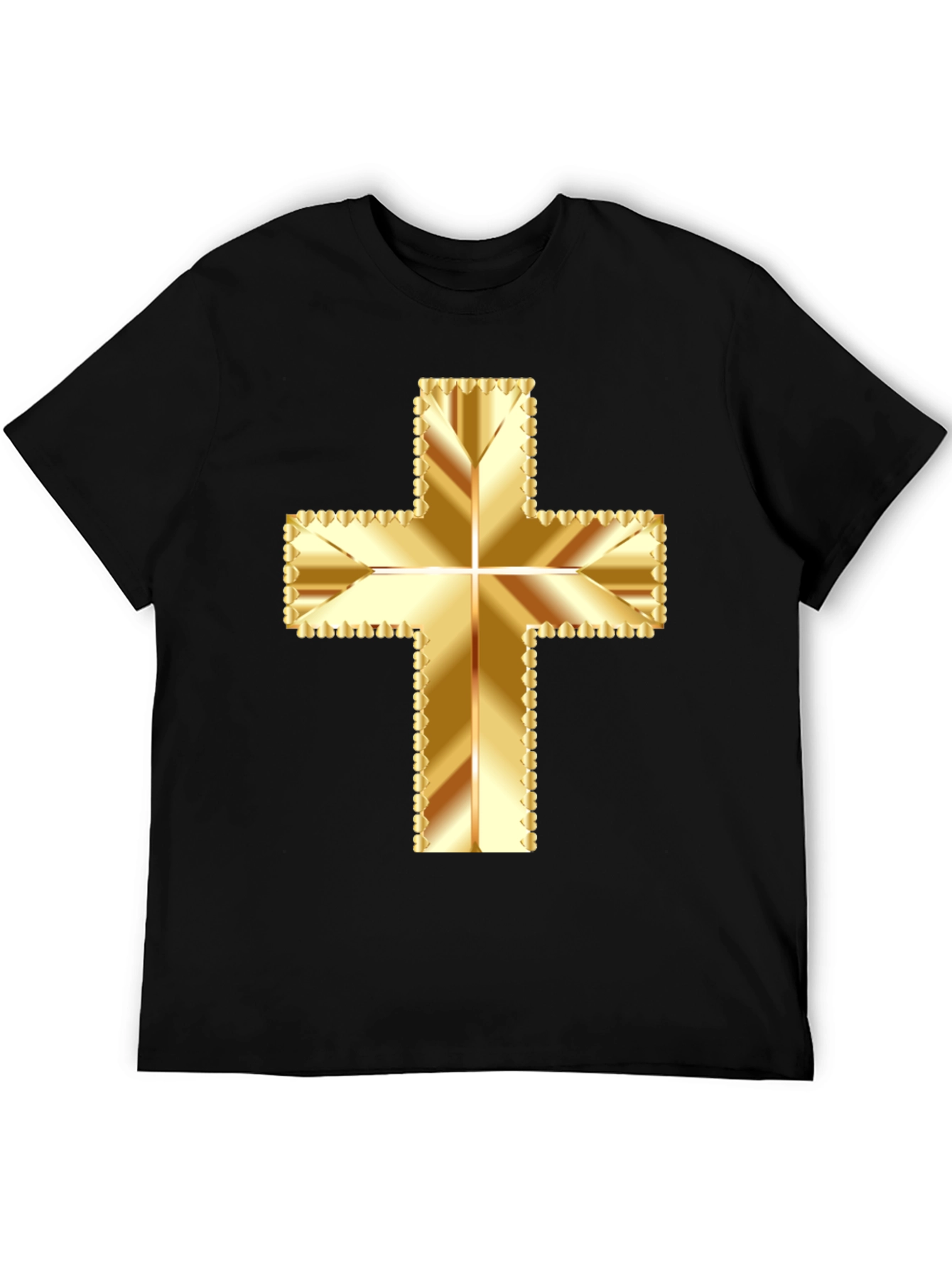 Black Golden Cross Graphic Tee - Stylish Religious Apparel view 5
