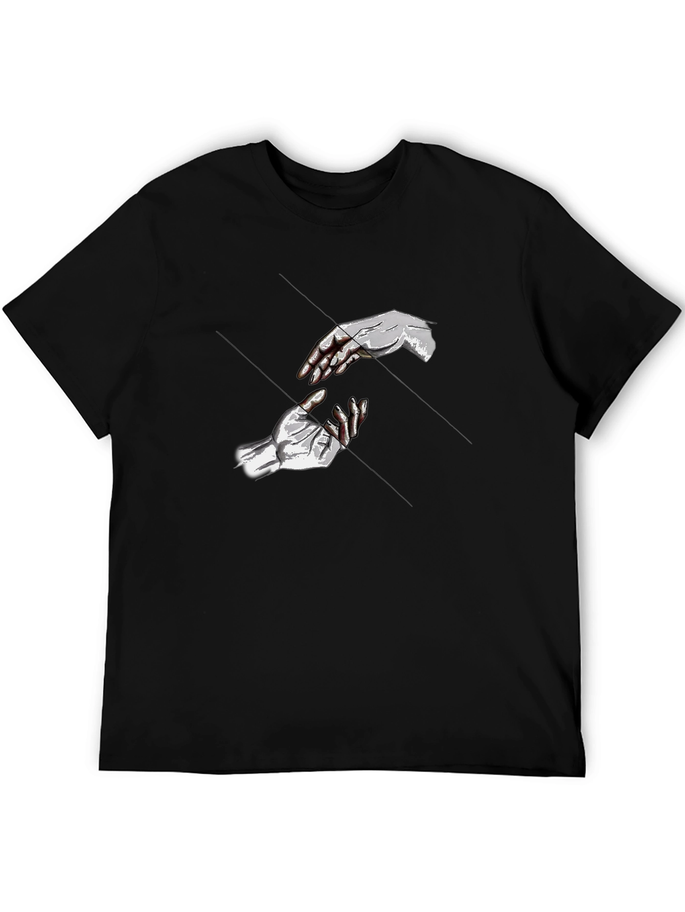 Black Reach T-Shirt - Artistic Hand Design - Black Cotton Tee view 5