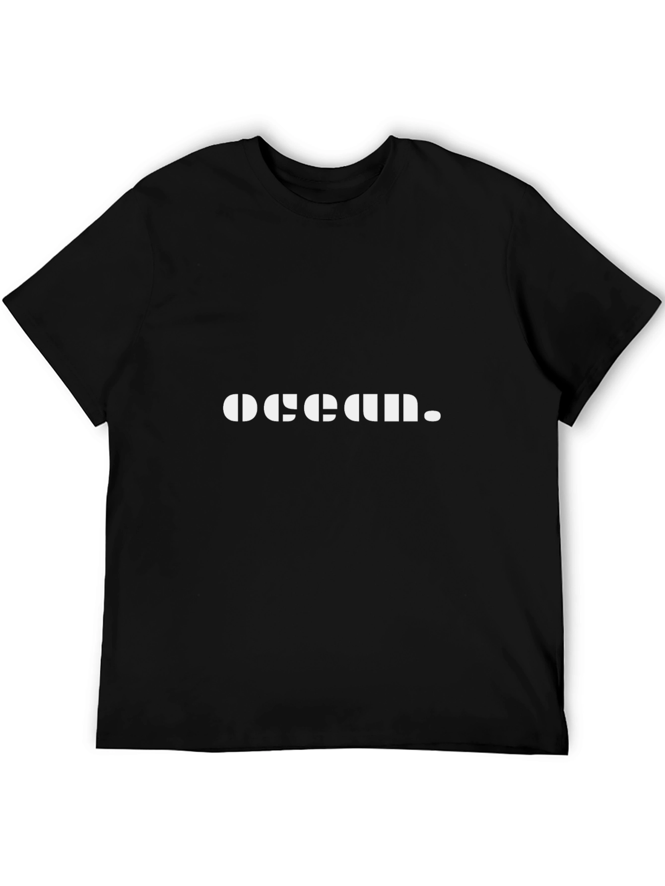 Black Ocean Graphic Print Crew Neck T-Shirt view 5