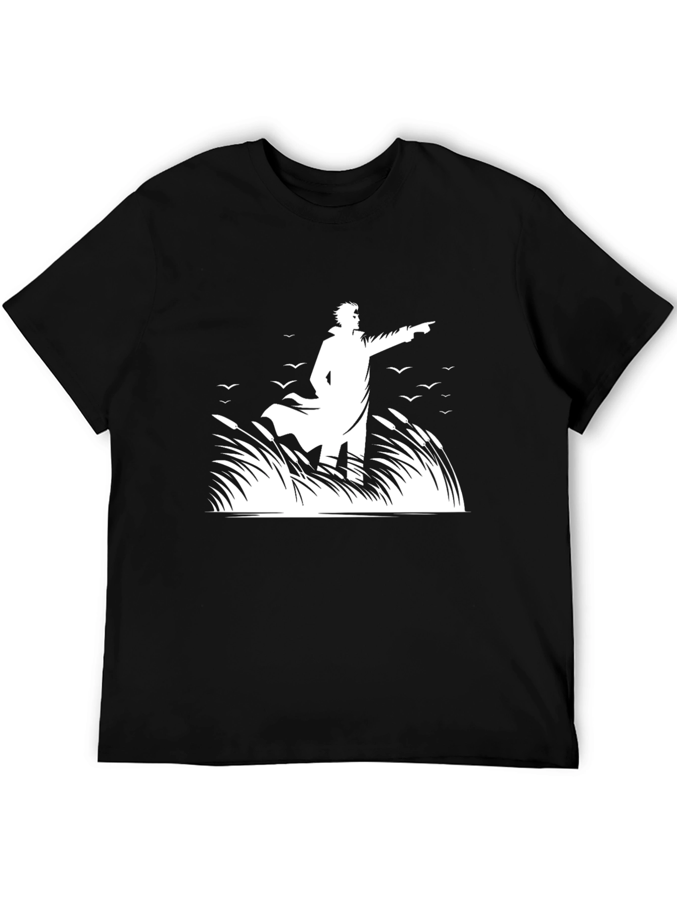 Black Graphic Novel Style T-Shirt view 5