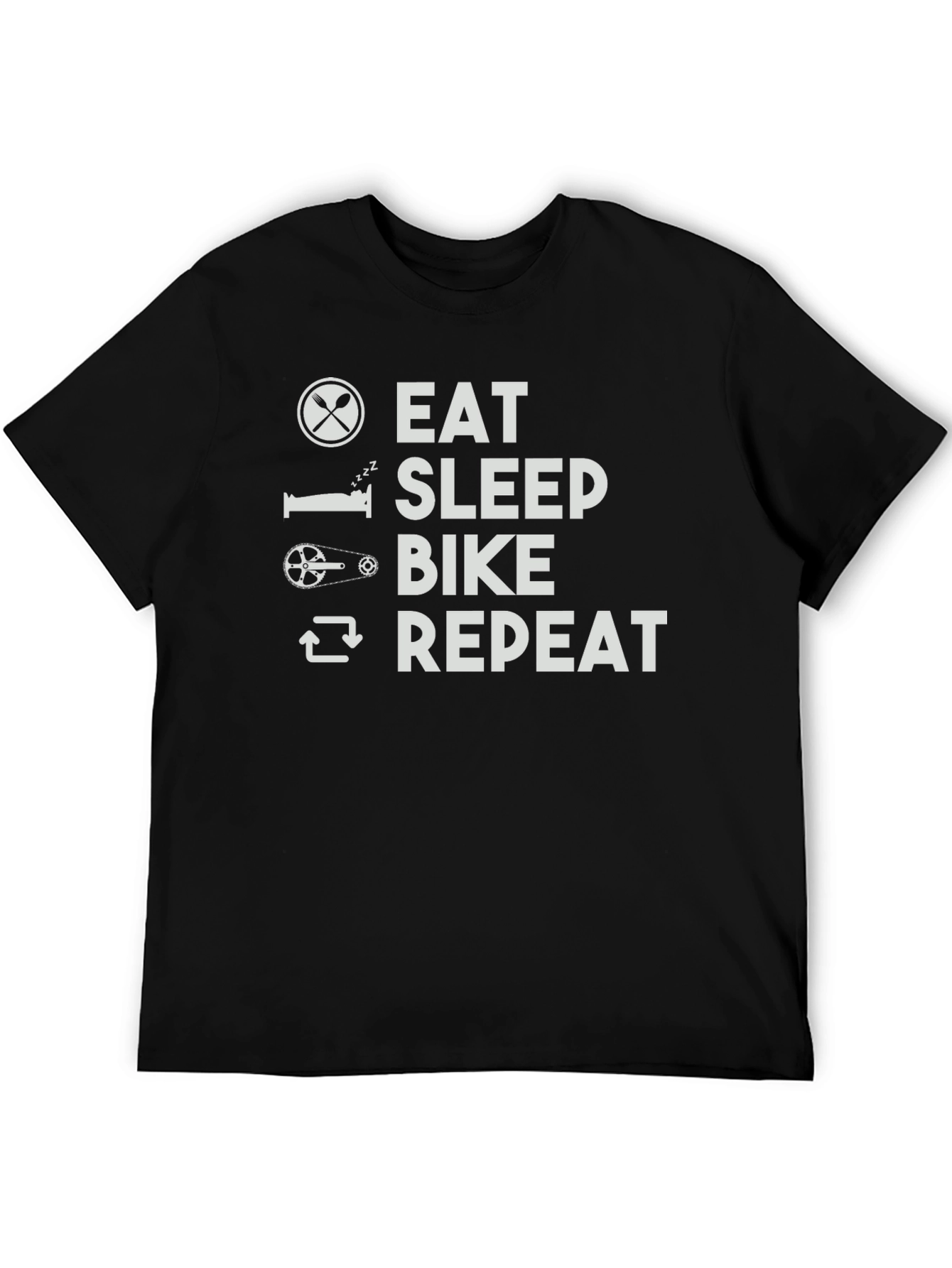 Black Eat Sleep Bike Repeat Graphic T-Shirt view 5