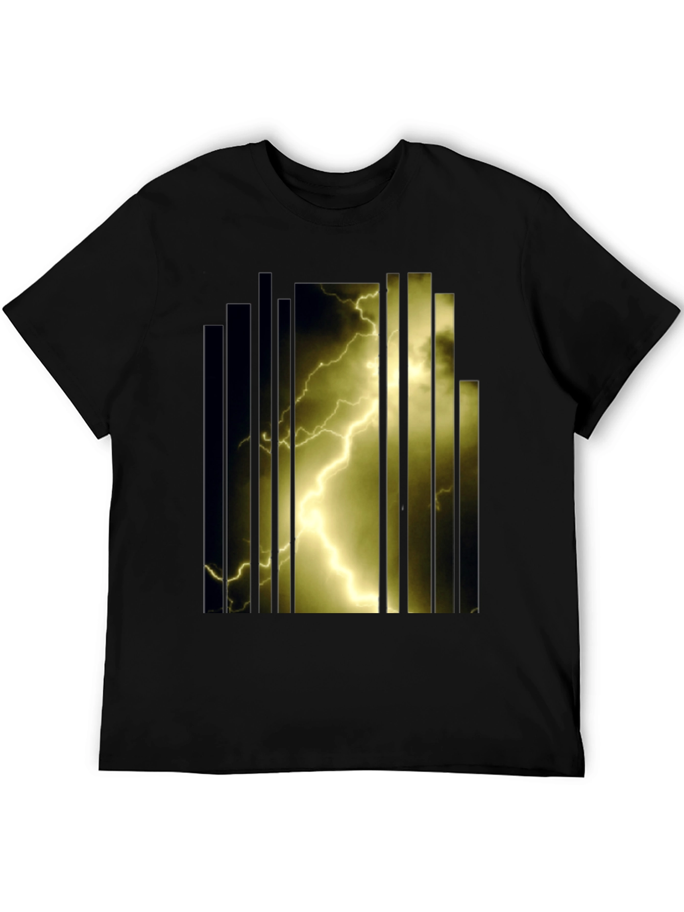 Black Lightning Bolt Graphic T-Shirt - Bold Design view 5