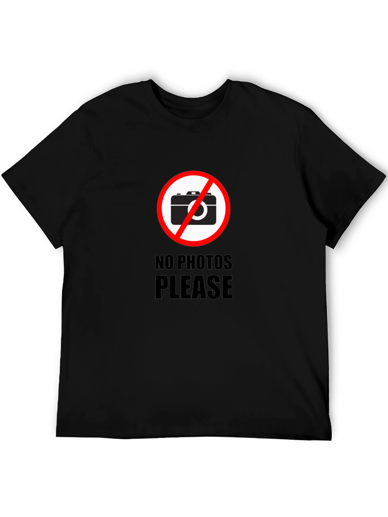 Black No Photos Please Graphic T-Shirt - Stylish Black Tee view 5