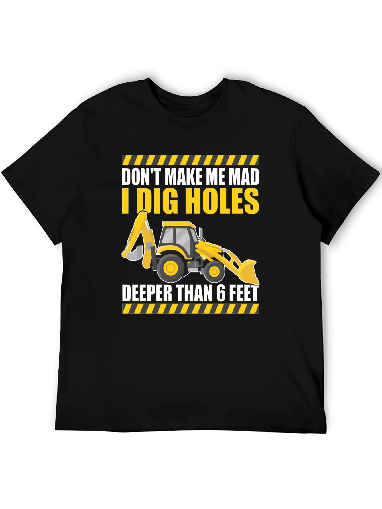 Black I Dig Holes T-Shirt - Construction Humor view 5