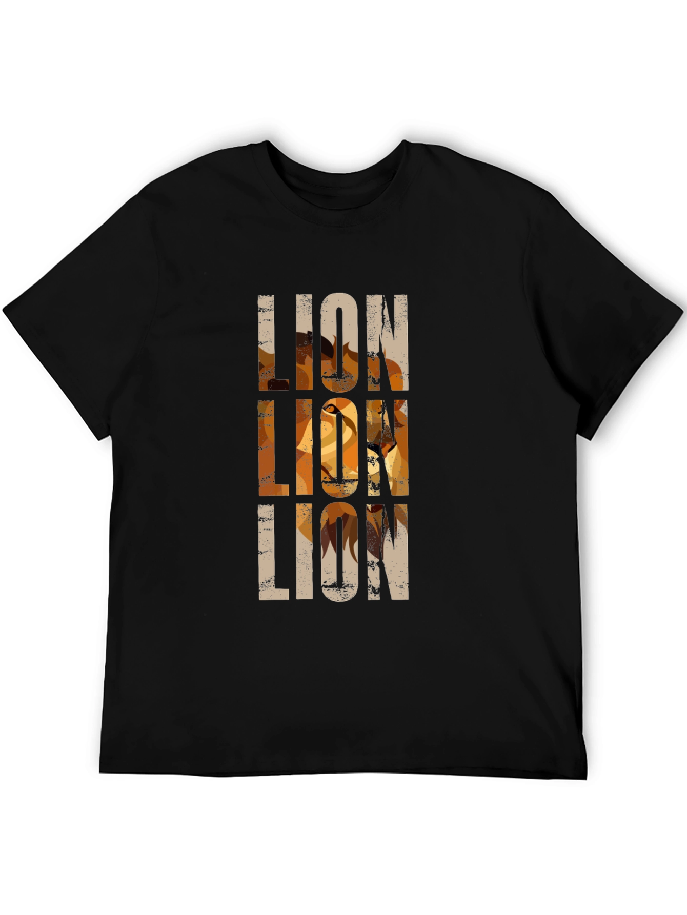 Black Lion Graphic Print Black T-Shirt view 5