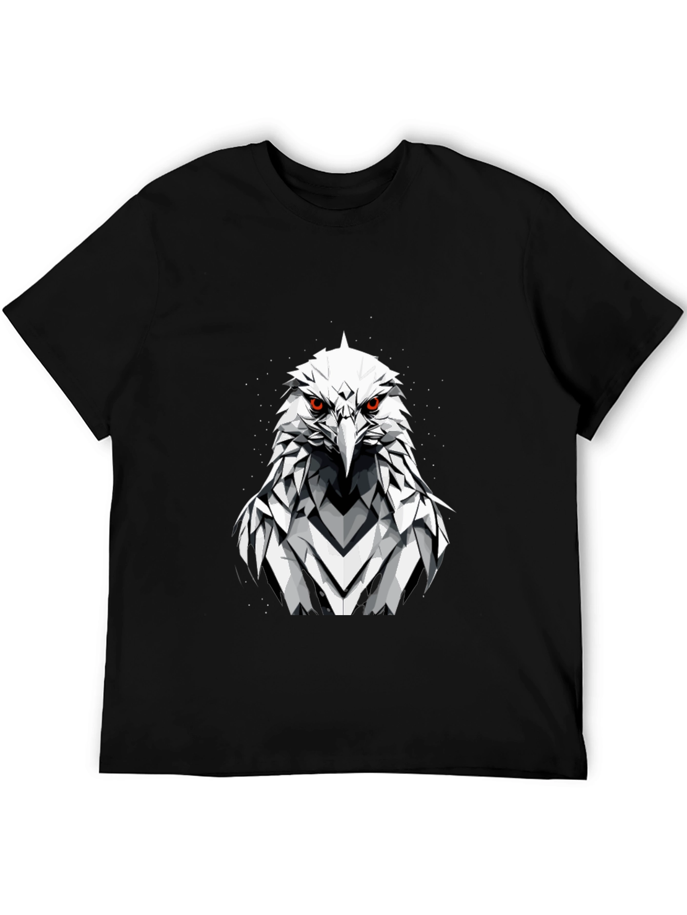Black Eagle Graphic Tee - Fierce Geometric Bird Design view 5