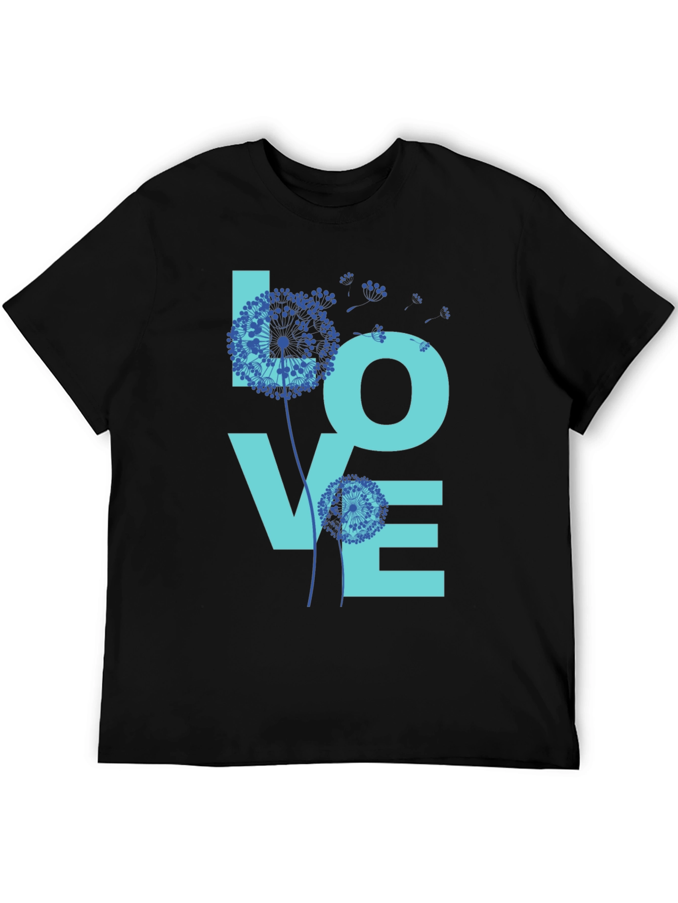 Black LOVE Dandelion Graphic T-Shirt view 5