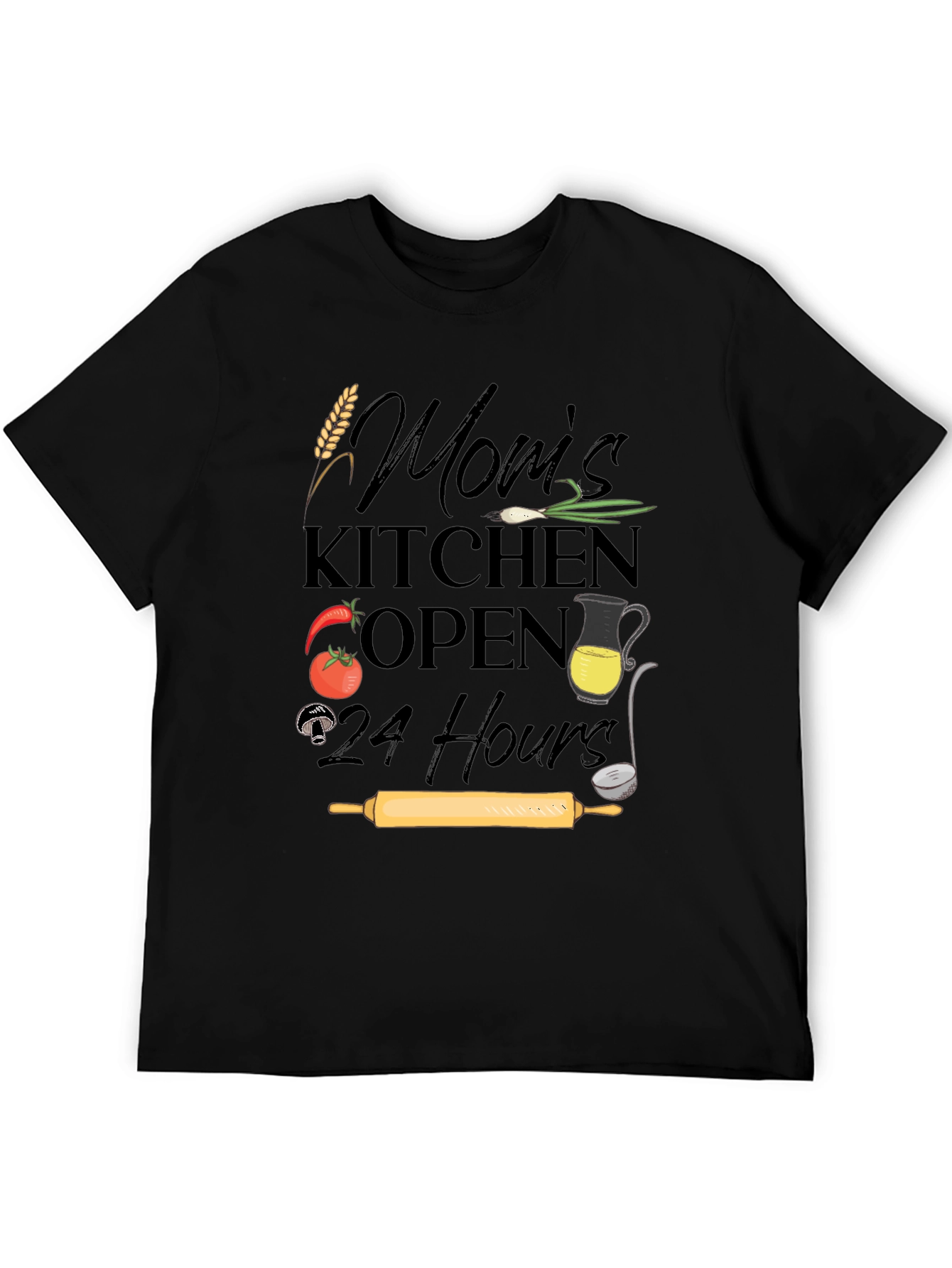 Black Mom's Kitchen Open 24 Hours T-Shirt view 5