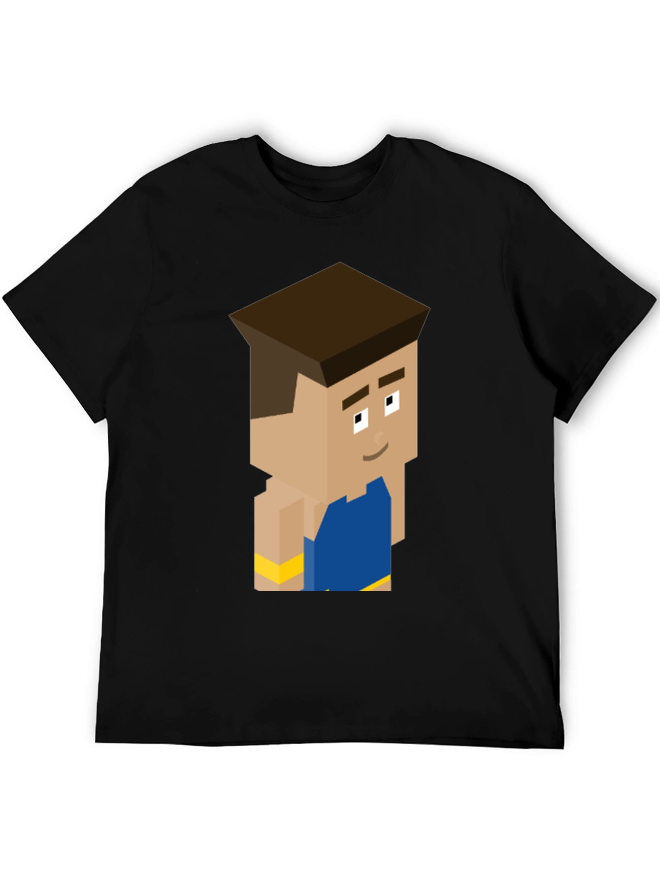 Black Pixel Art Character Tee - Black Cotton Blend view 5