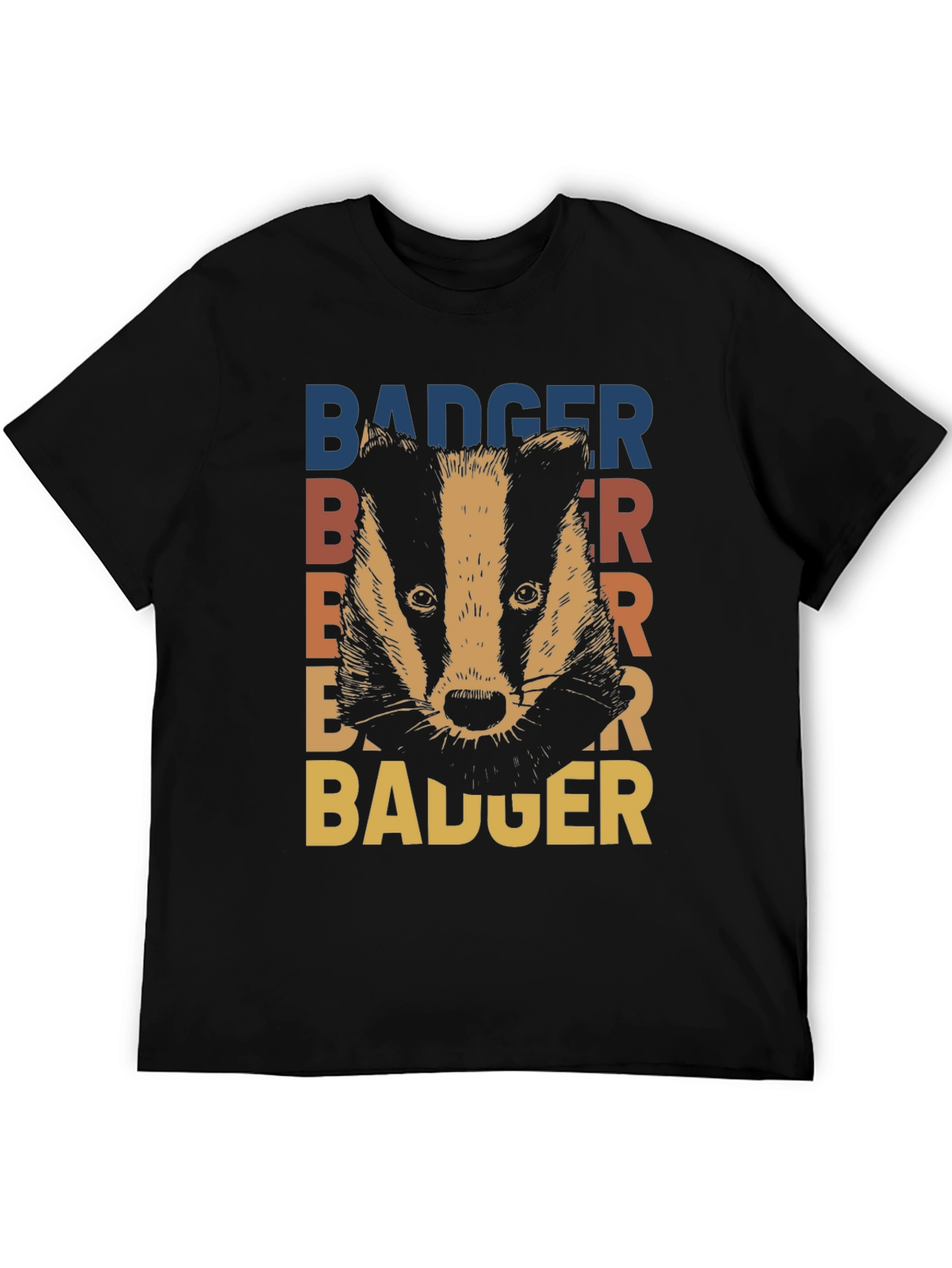Black Retro Badger Graphic T-Shirt - Stylish Animal Tee view 5